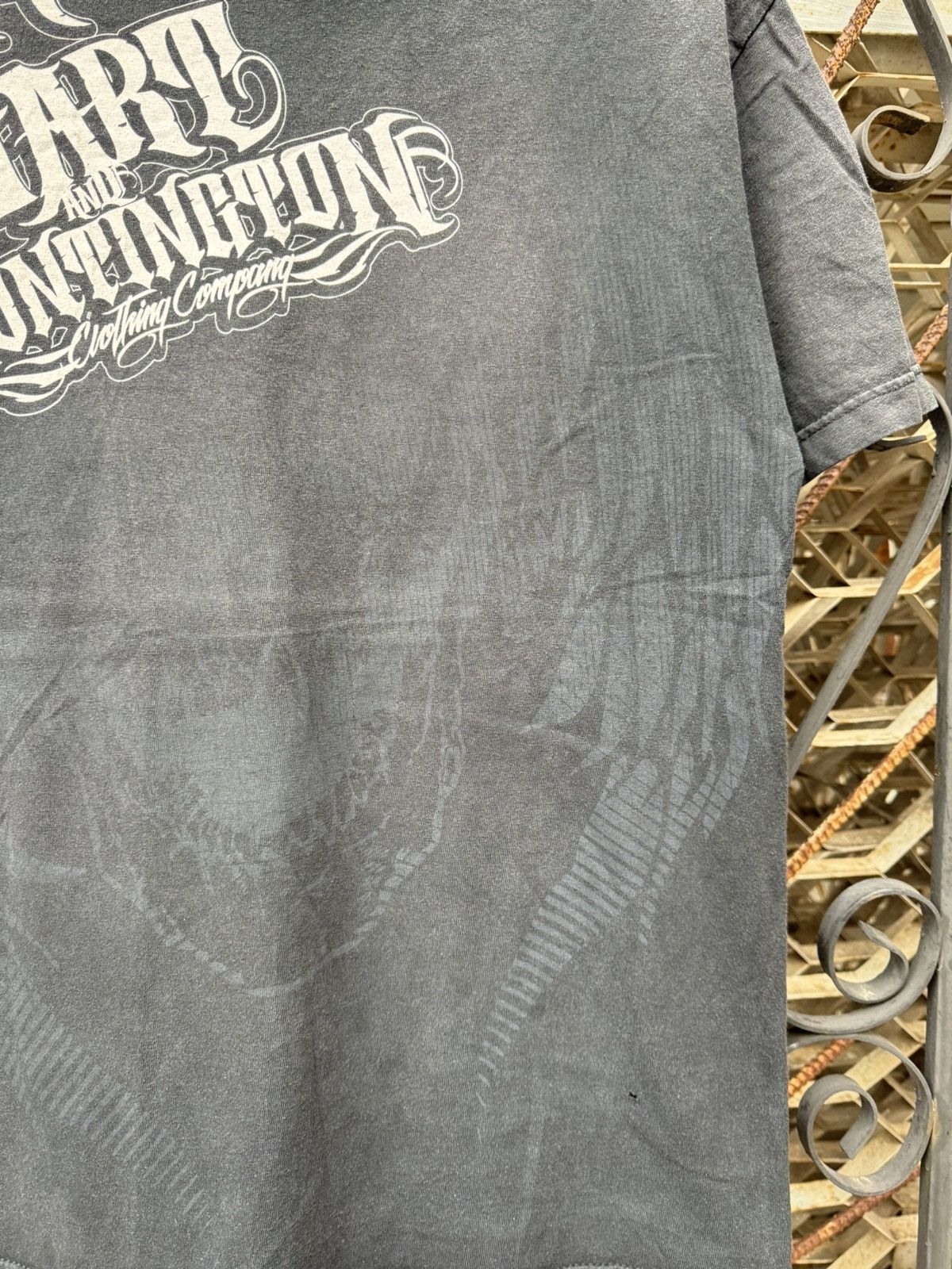 Affliction Hart and Huntington Graphic Print T Shirt Tatto Skull AOP Size US L / EU 52-54 / 3 - 6 Thumbnail