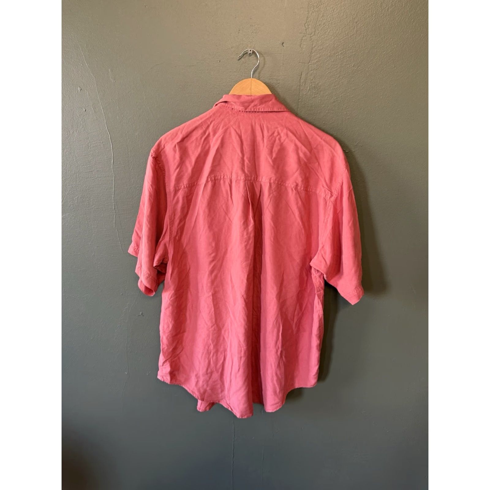 Vintage VINTAGE Lazino Mens Silk Red Short Sleeve Button-Up Shirt M Size US M / EU 48-50 / 2 - 2 Thumbnail