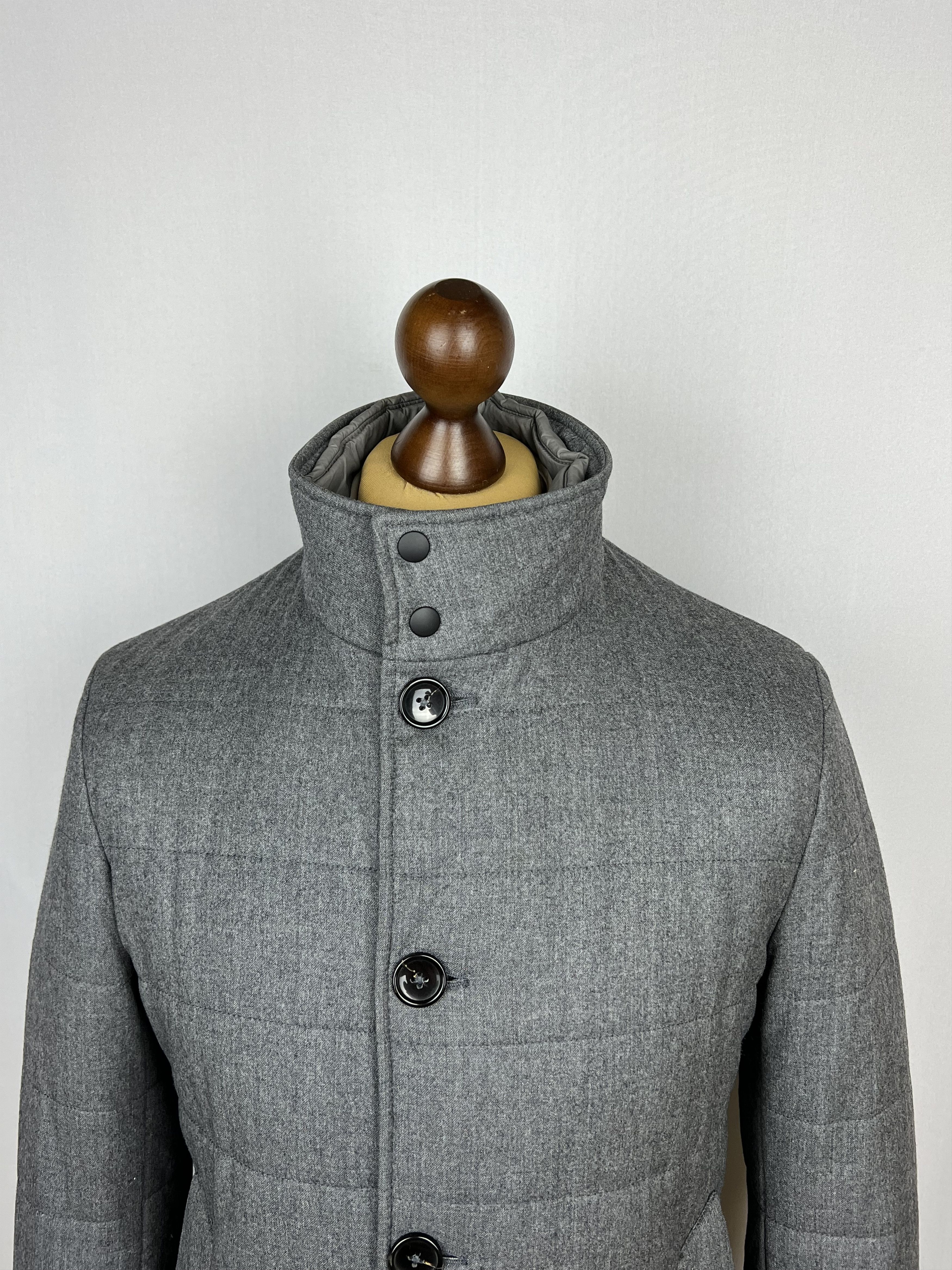 Boggi Vitale Barberis Wool Single-Breasted Insulated Coat Size US M / EU 48-50 / 2 - 6 Thumbnail