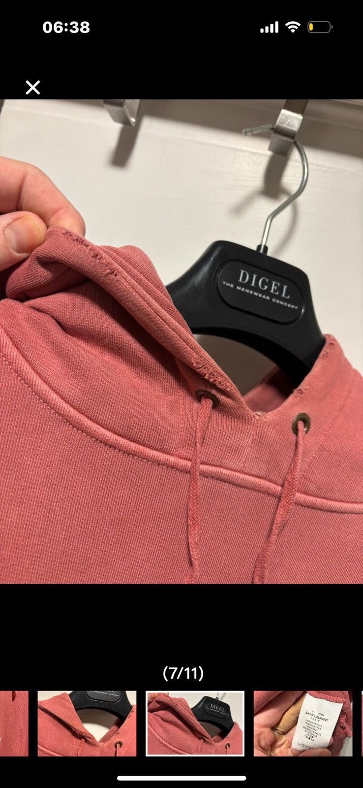 Saint Laurent Paris saint laurent distressed hoodie Size US M / EU 48-50 / 2 - 5 Thumbnail