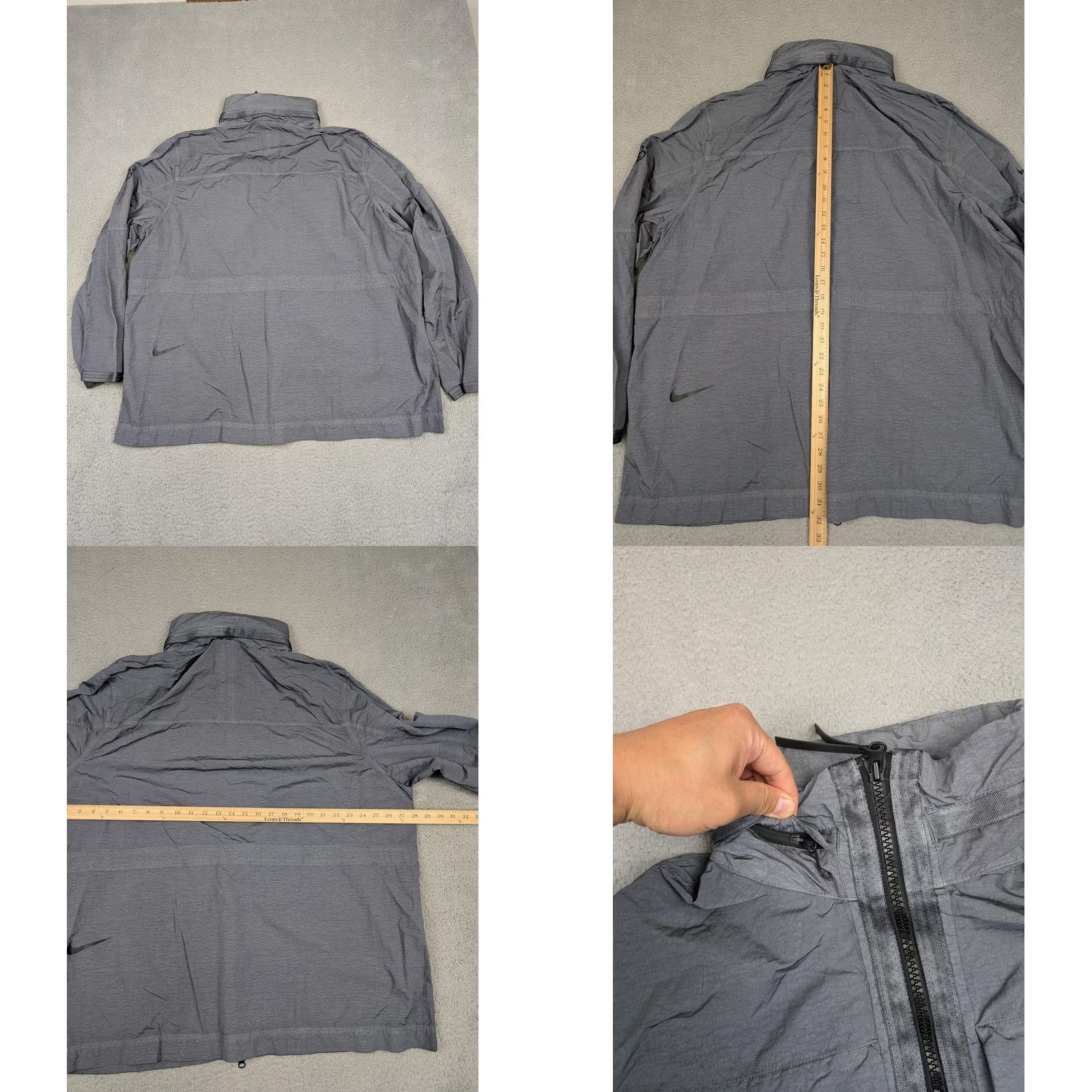 Nike Nike Tech Pack Jacket Mens XL Gray Packable Hood Full Zip Nylon Long Beach LB Size US XL / EU 56 / 4 - 10 Thumbnail
