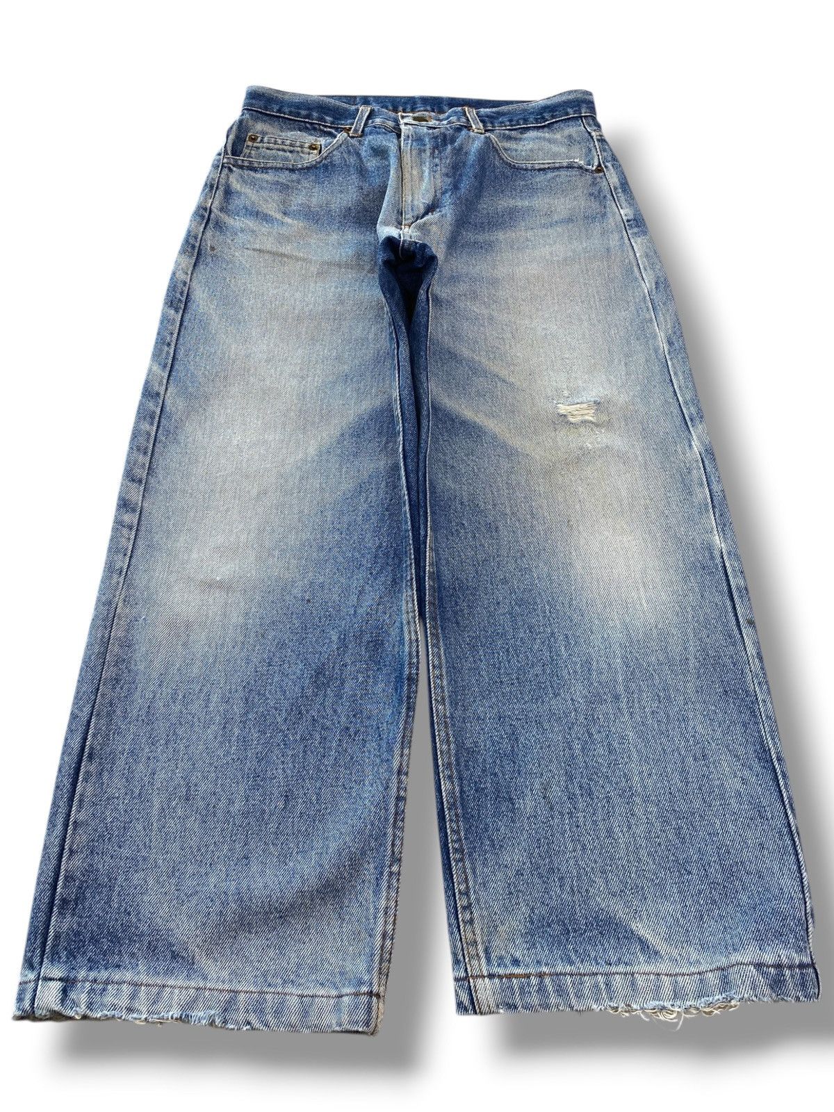 Japanese Brand Japanese Brand Faded Wash Whiskered Style Straight Leg Jeans Size US 31 - 1 Thumbnail