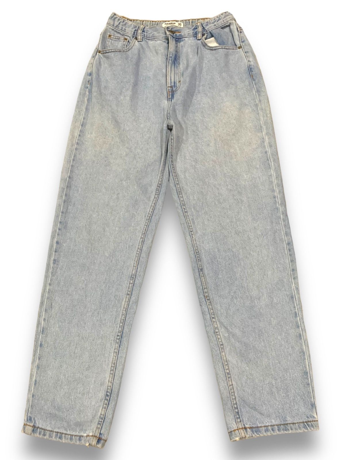 image of Archival Clothing x Pull Bear Pull & Bear Stretchable High Waisted Washed Balloon Jeans in Blue (Si