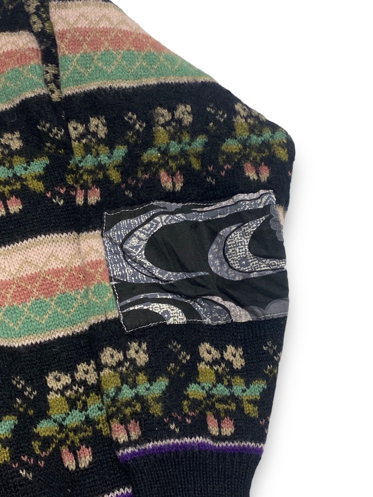Vintage 80s Vintage Fun Knitz Wool Crazy Pattern Flowers Sweater Size US S / EU 44-46 / 1 - 3 Thumbnail