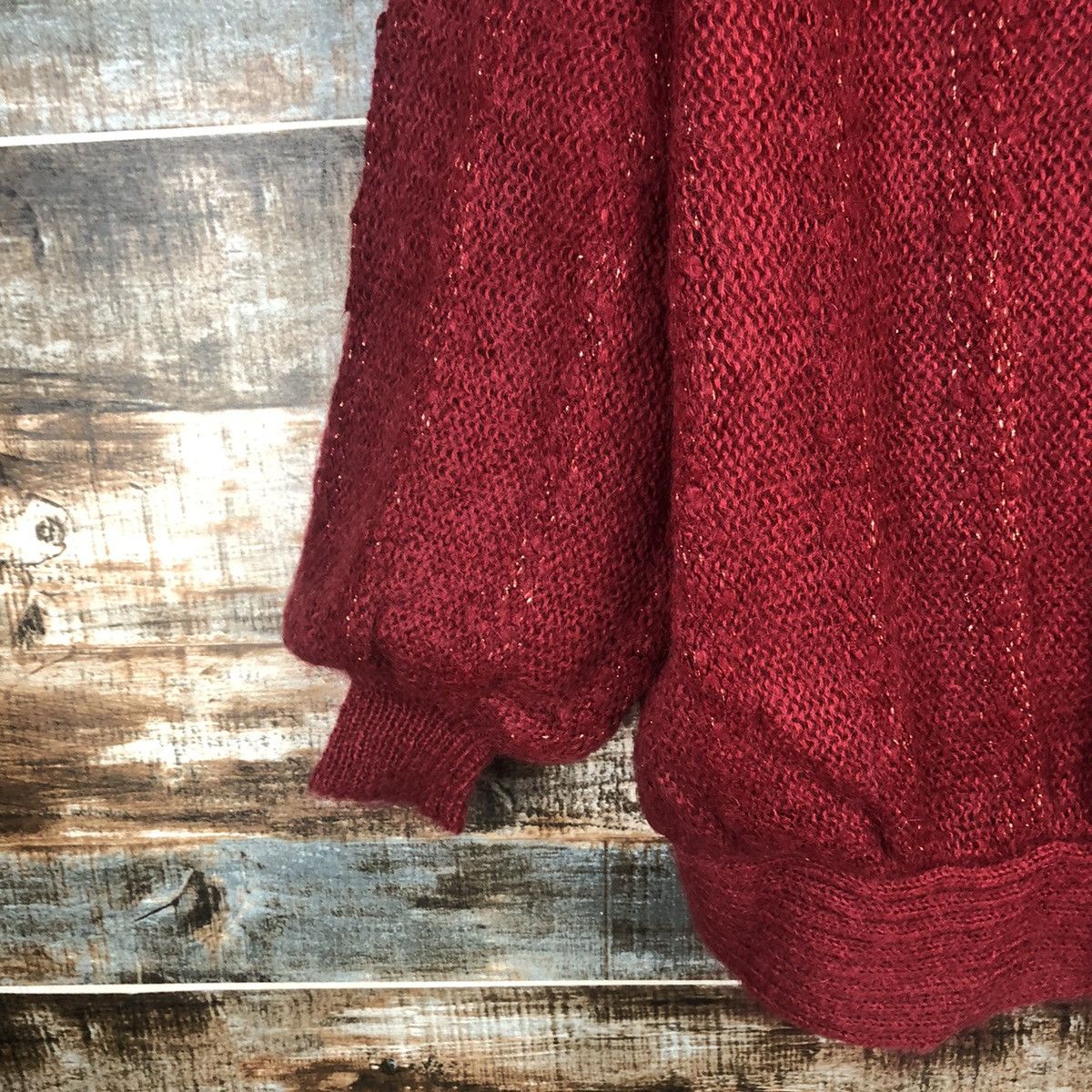 Homespun Knitwear Art Galde Red vintage Cardigan mohair Knitwear #A2265 Size XL / US 12-14 / IT 48-50 - 15 Thumbnail