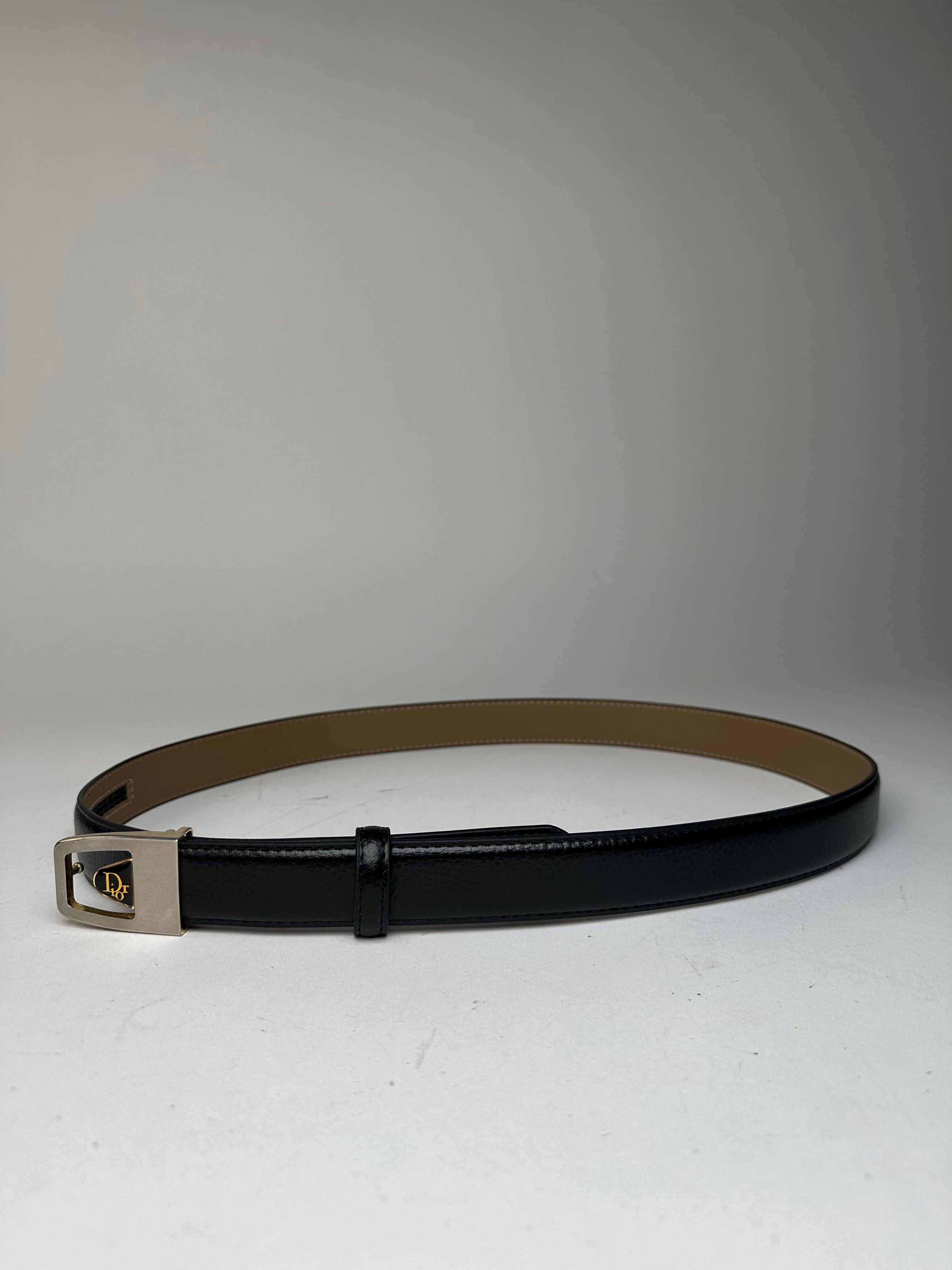 Dior Vintage Snake Emblossed Leather Belt Black Size ONE SIZE - 1 Thumbnail