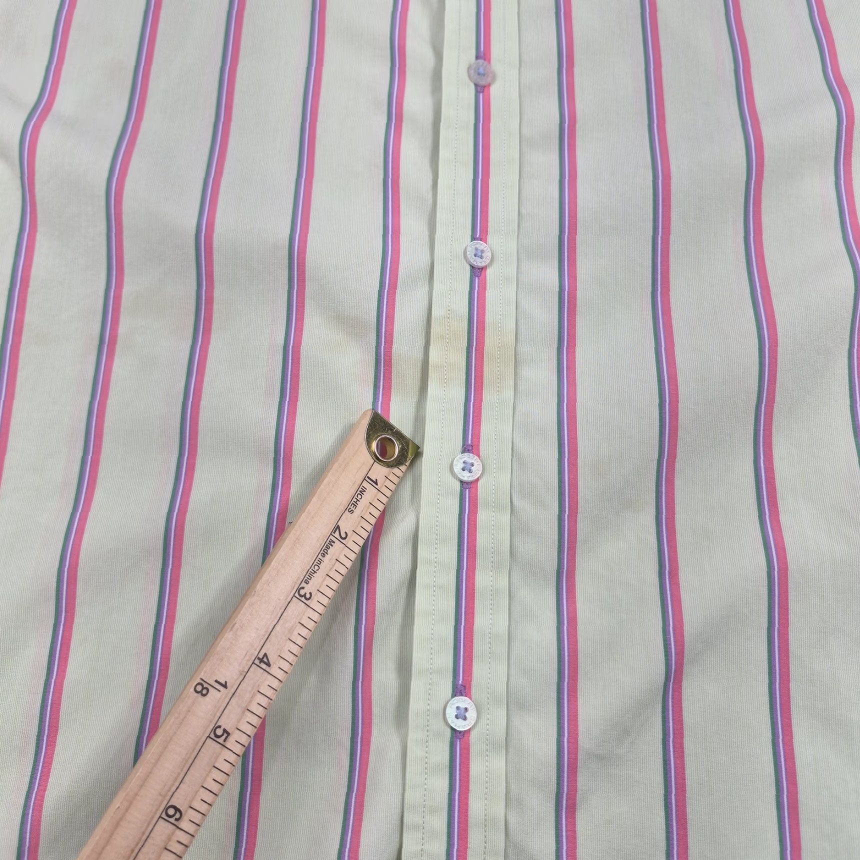 Robert Graham Robert Graham Shirt Mens 2XL Button Up Green Pink Stripe Long Sleeve Casual Shirt Size US XXL / EU 58 / 5 - 7 Thumbnail