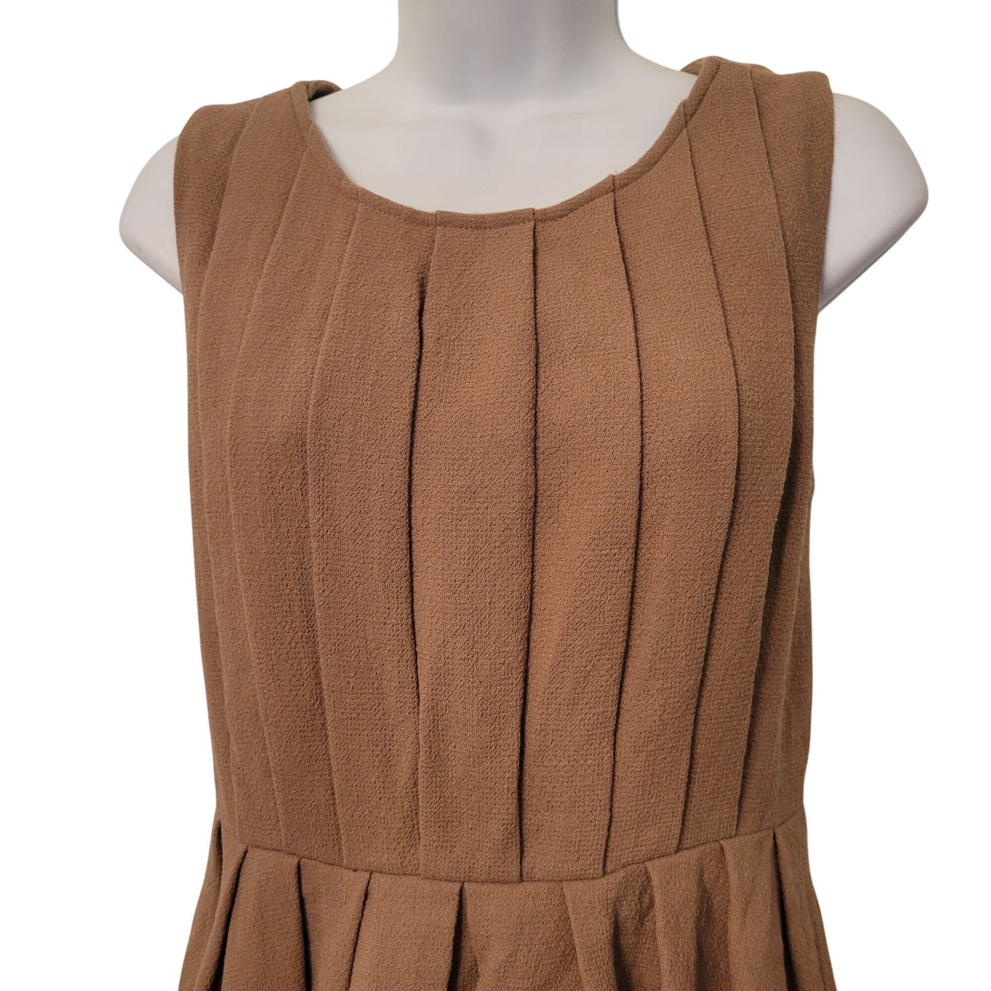 J.Crew J Crew 4 Brown Sleeveless Pleated Wool Blend A Line School G Size S / US 4 / IT 40 - 2 Thumbnail