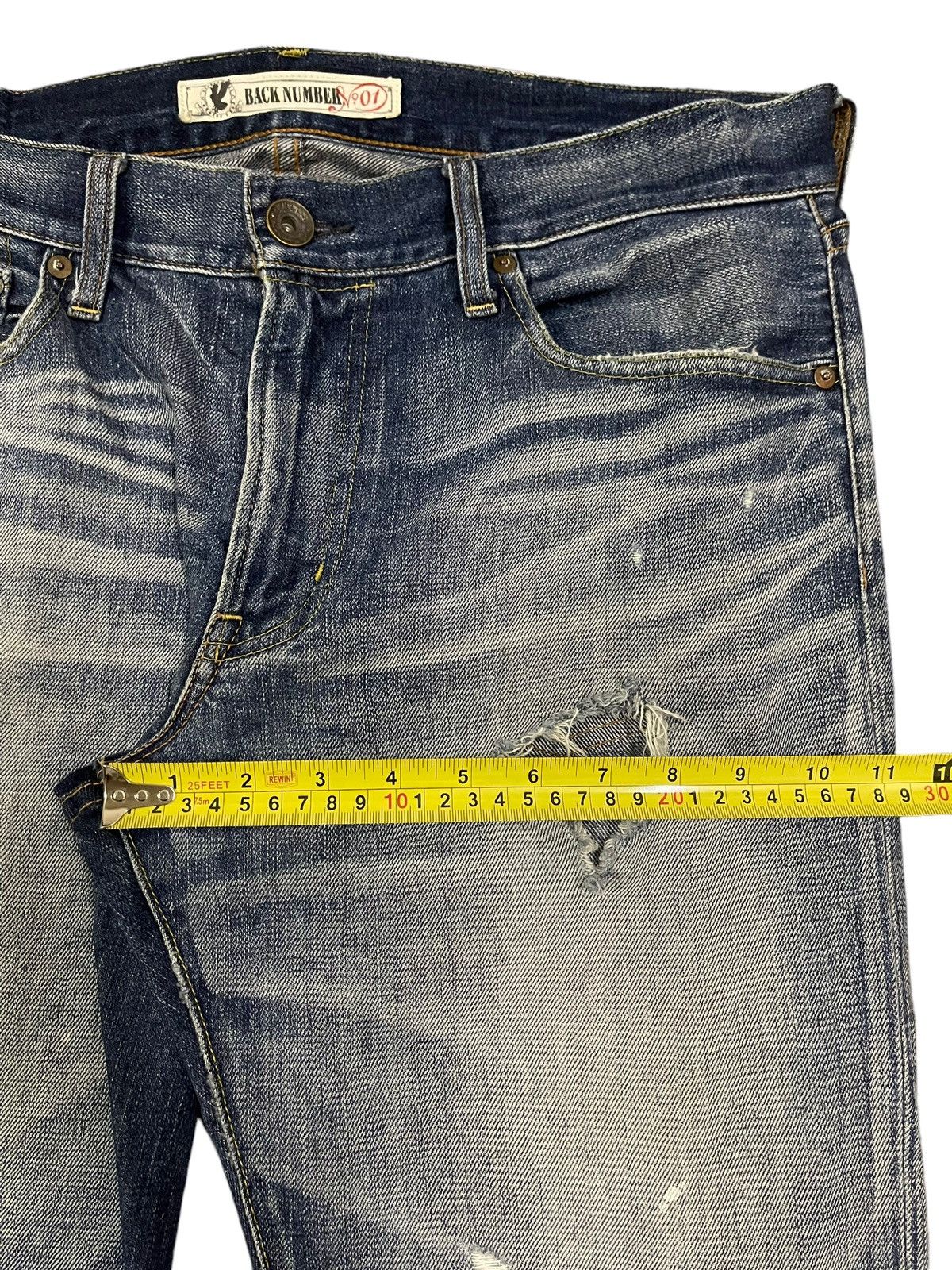 Sugar Cane Vintage Japanese Brand Blue Wash Distressed Baggy Jeans Size US 35 - 12 Thumbnail