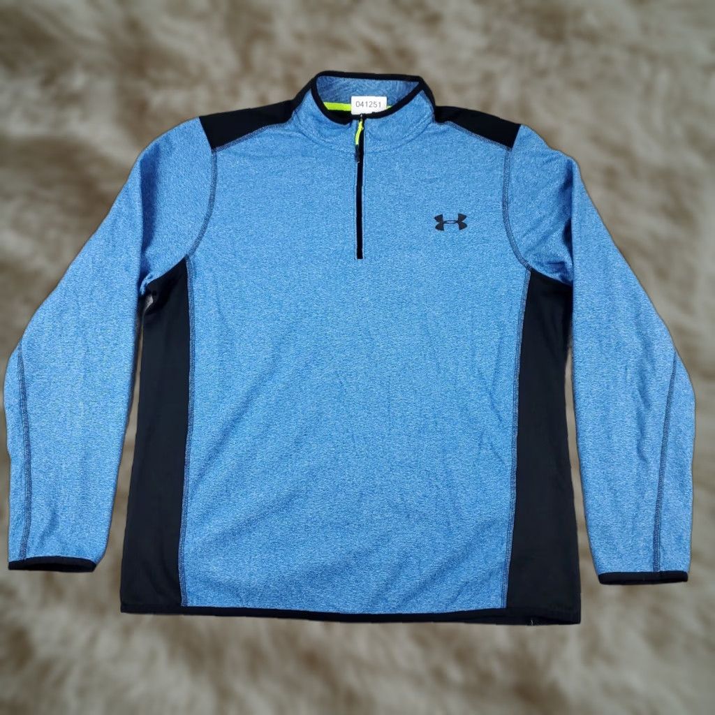 Under Armour Under Armour Sweater Mens Large Blue 1/4 Zip Pullover Sweatshirt Size US L / EU 52-54 / 3 - 1 Thumbnail