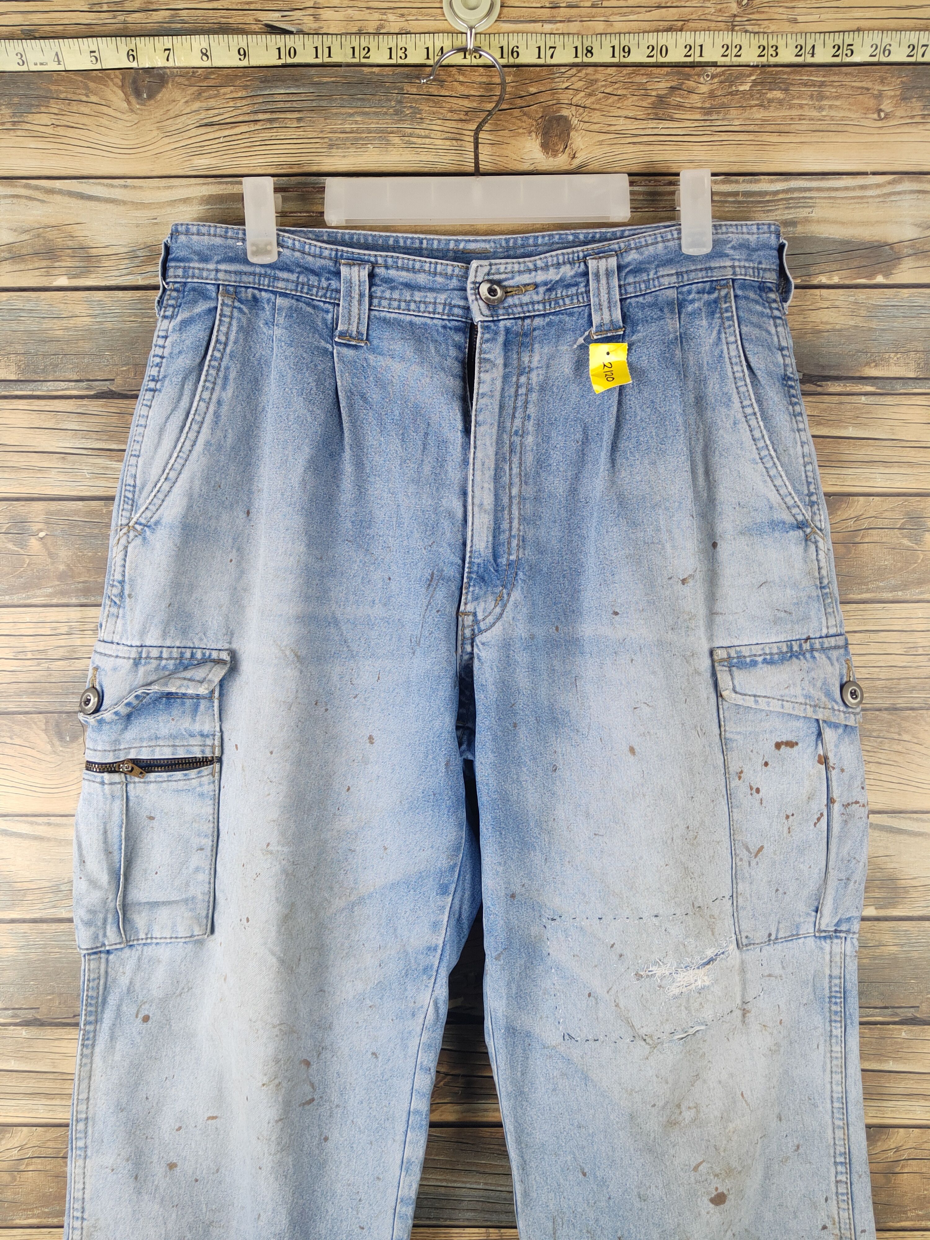 Japanese Brand DL Hey Beau Blue Distressed Ripped Jeans #2120 Size US 32 / EU 48 - 2 Thumbnail
