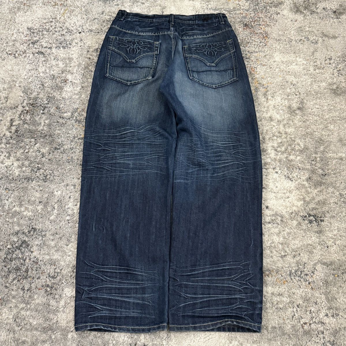 JNCO × Japanese Brand × Vintage Crazy Vintage y2k Royal blue cyber sigilism baggy jeans Size US 34 / EU 50 - 1 Thumbnail
