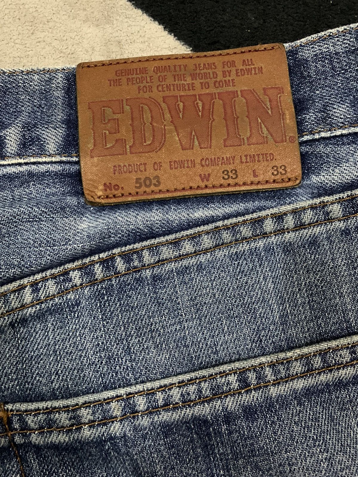 Edwin Vintage Edwin 503 Loose Fit Heavy Distressed Grunge Jeans Size US 32 / EU 48 - 12 Thumbnail