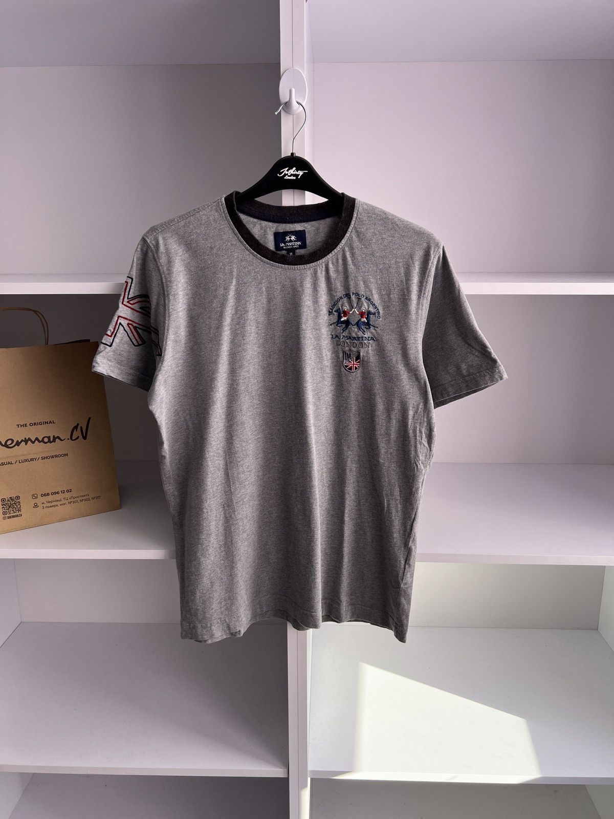 La Martina × Vintage Vintage La Martina London Y2K Gray Tee Size US L / EU 52-54 / 3 - 3 Thumbnail