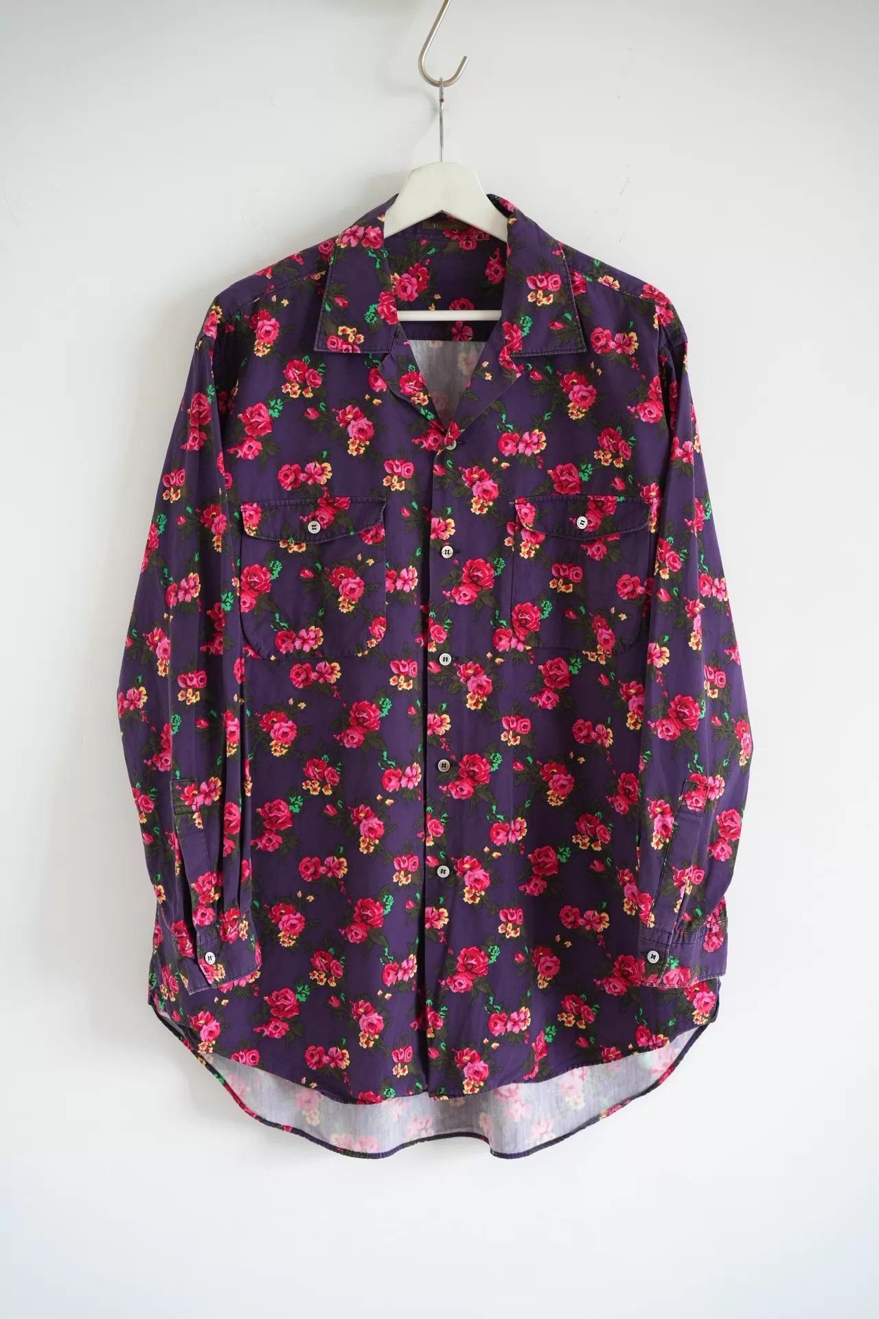 Yohji Yamamoto Floral Print Long Sleeve Button-Up Shirt Size US M / EU 48-50 / 2 - 1 Thumbnail