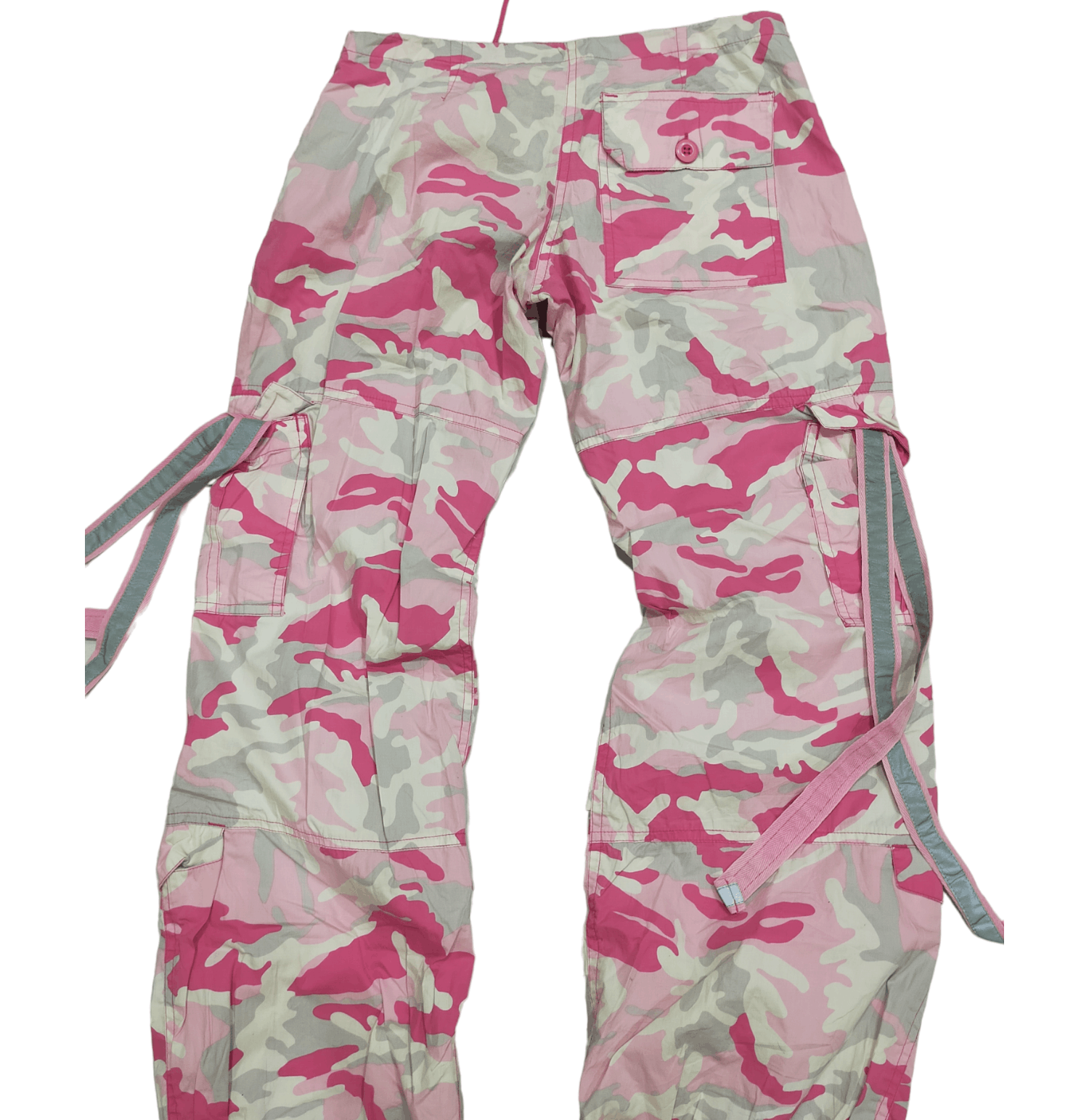 Japanese Brand × Vintage 🔥UFO PINK CAMOUFLAGE MILITARY CARGO PARACHUTE PANTS Size 31" - 6 Thumbnail