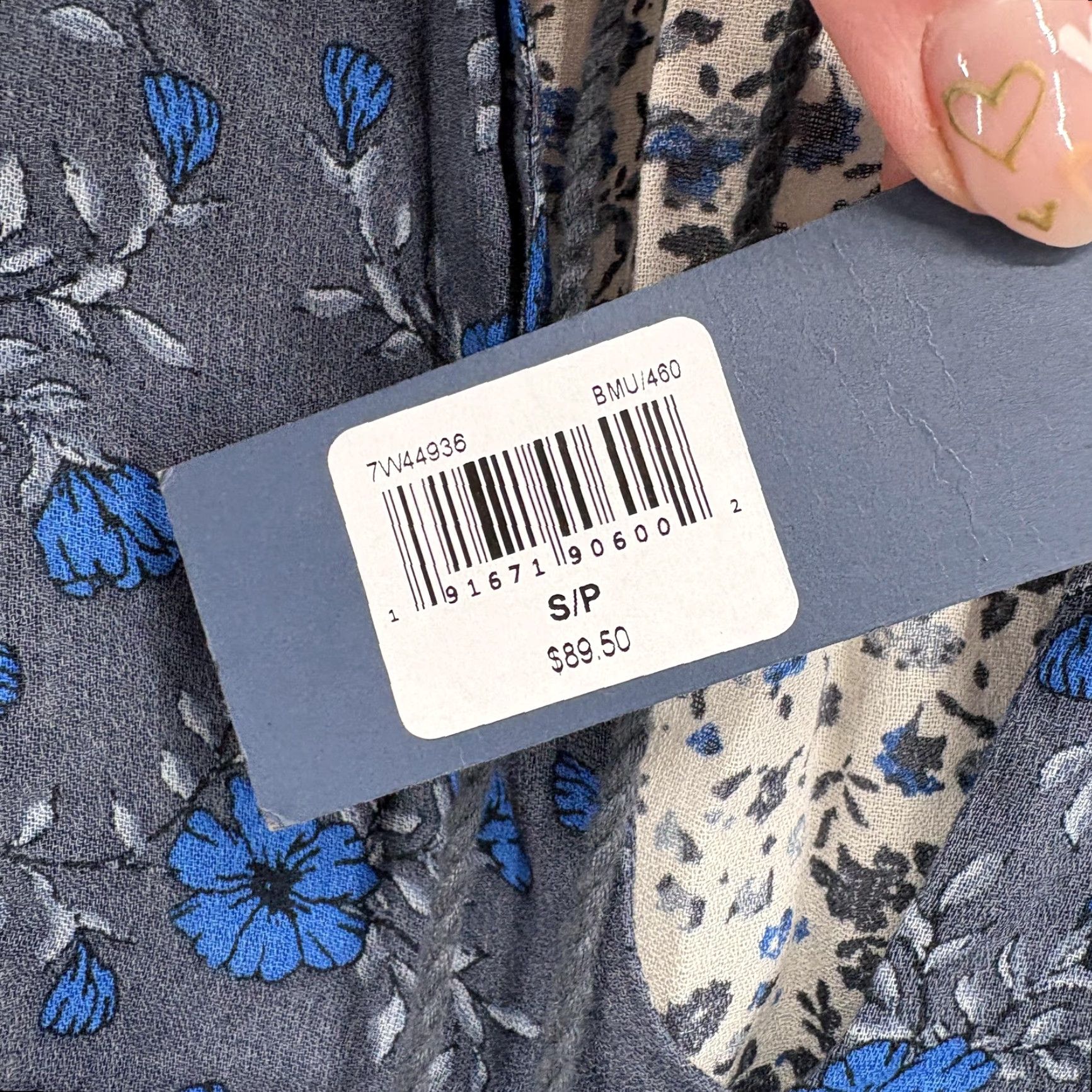 Lucky Brand Lucky Brand Blouse Womens Petite Small Blue Floral Boho Tassel Peasant Top NWT Size S / US 4 / IT 40 - 5 Thumbnail