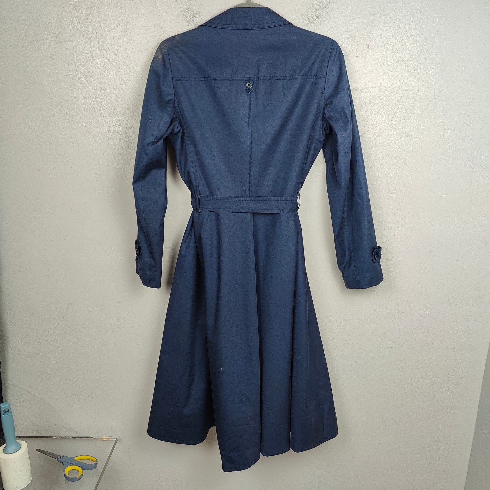 Other Vintage 1960s Akylon Paris Trench Coat Womens 40 US 8 BLue Size M / US 6-8 / IT 42-44 - 10 Thumbnail