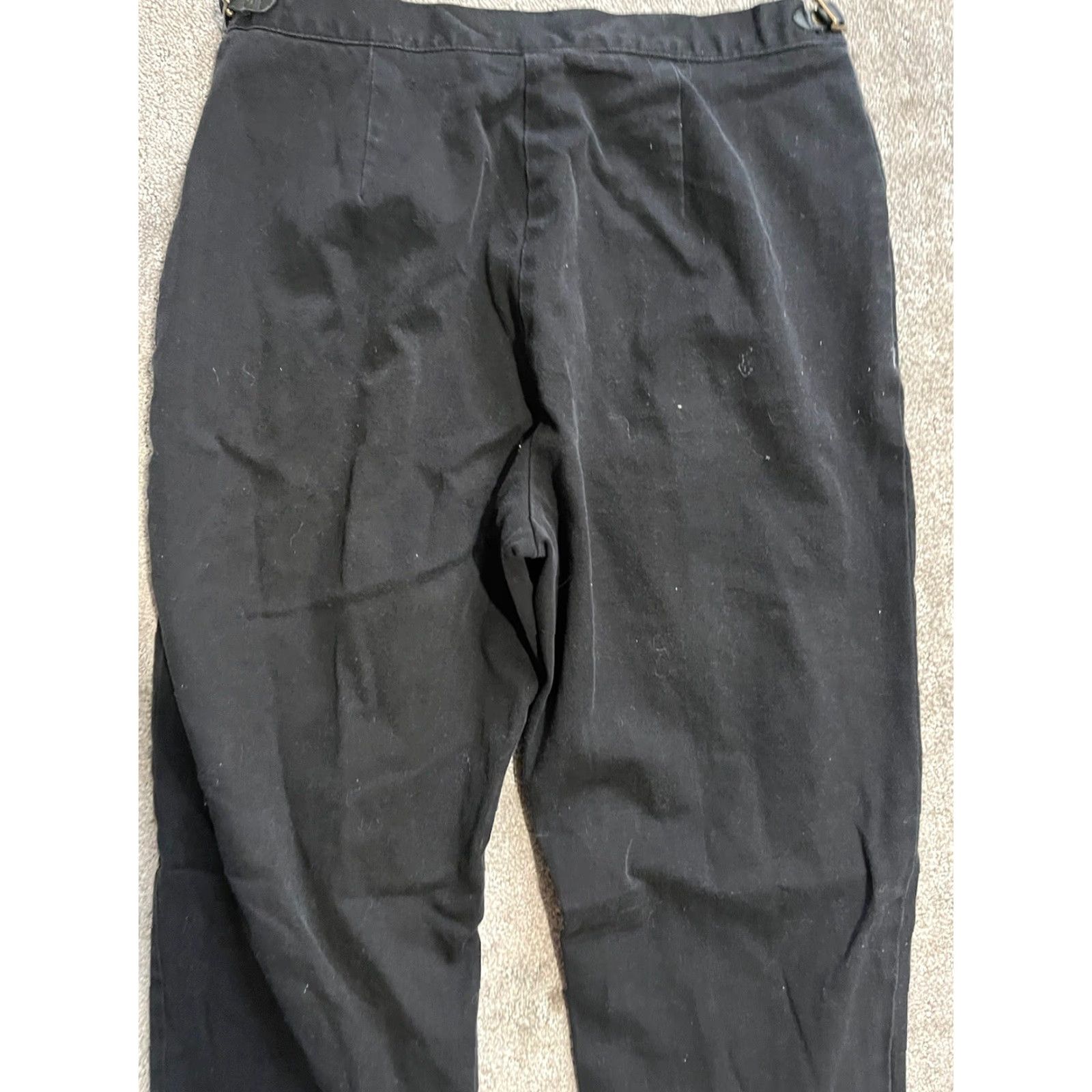 Ralph Lauren VINTAGE Lauren Ralph Lauren Women's Pants Size 12P Dark Wash Straight Leg High Rise Zip Fly Black Denim Slim Fit Fall Winter Women Size 34" / US 12 / IT 48 - 4 Thumbnail