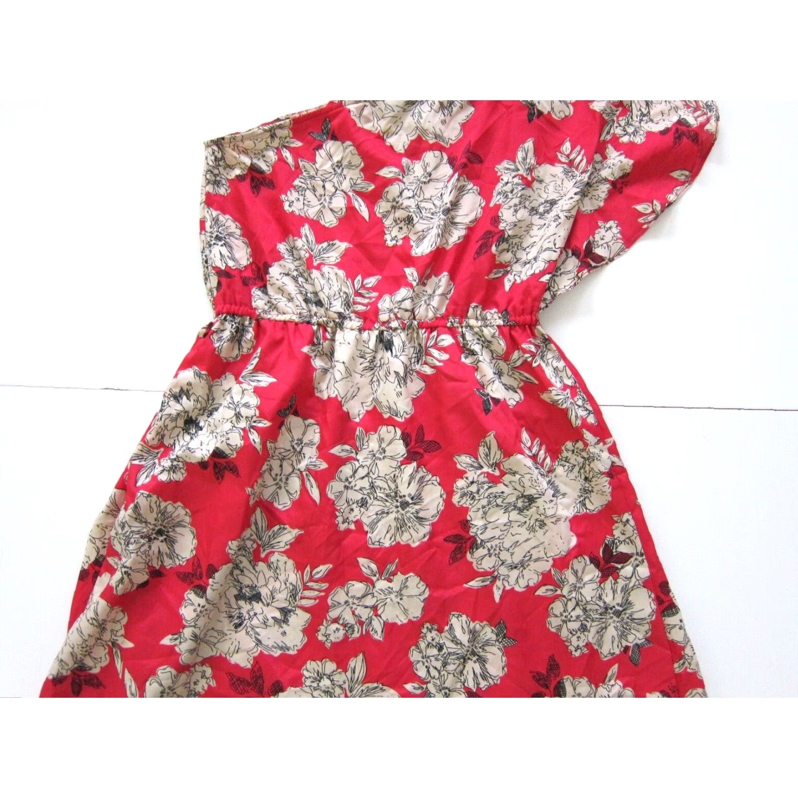 Pinko Angie Pink Ivory Black Floral One Shoulder Empire Waist Sun Dress Women Medium Size M / US 6-8 / IT 42-44 - 6 Thumbnail
