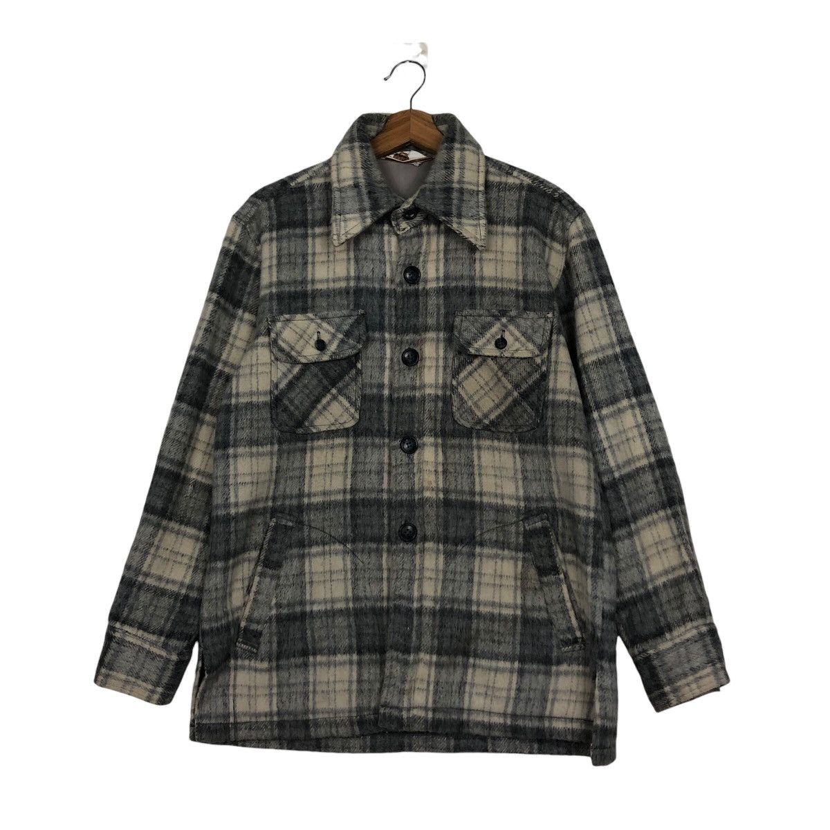 Japanese Brand 📌Vintage Wool Jacket Flannel Spade Mashie Tartan Design Size US L / EU 52-54 / 3 - 2 Thumbnail