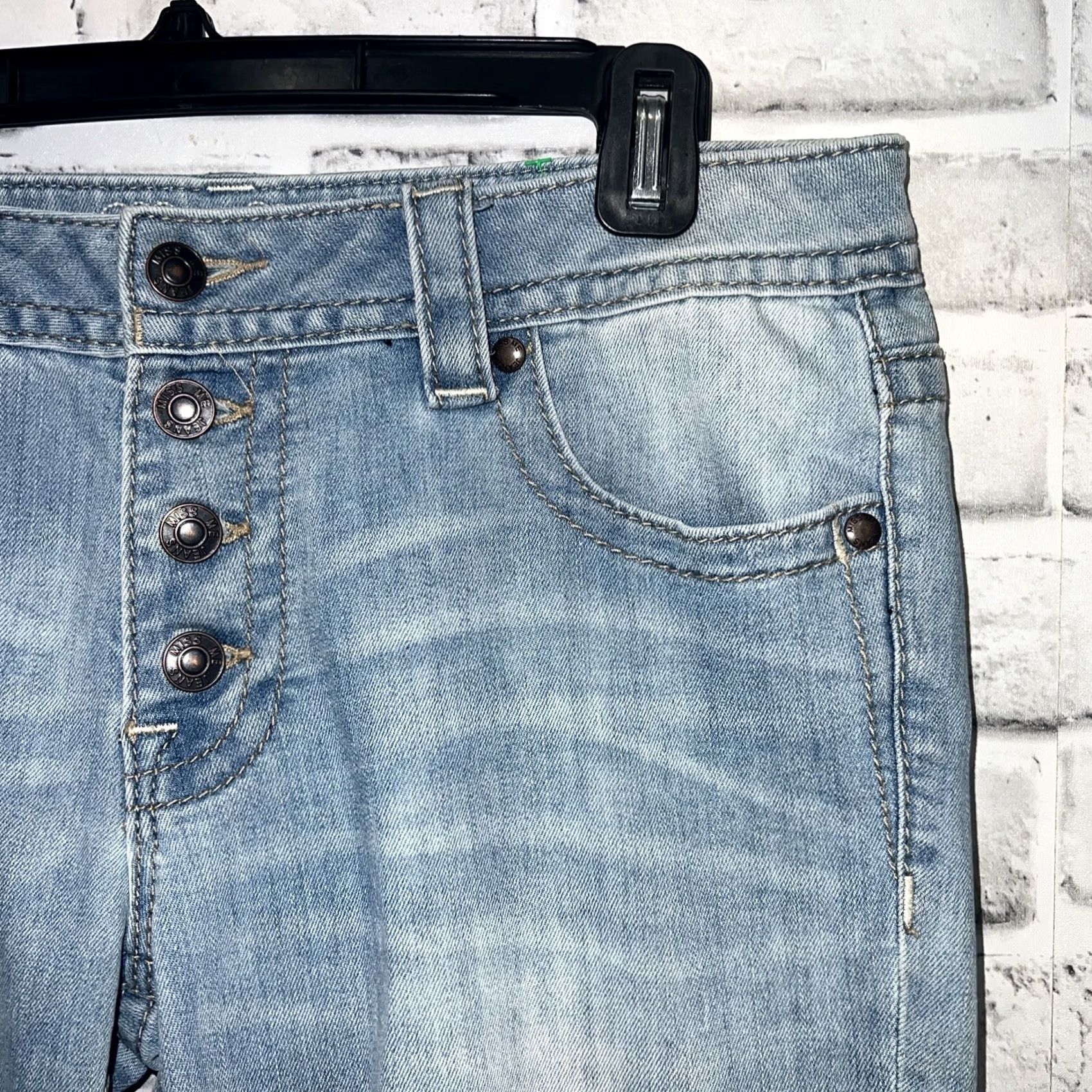 Miss Me Miss Me Jeans Womens Size 28 Mid Rise Skinny Button Fly Blue 30" Inseam Size 28" / US 6 / IT 42 - 3 Thumbnail