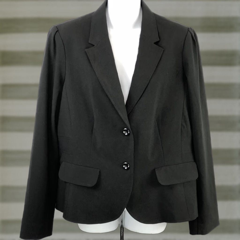 George George Blazer Jacket 16 Blk 2 Button Double Vent Lined Career Capsule Work Shirt Size XXL / US 16-18 / IT 52-54 - 1 Thumbnail