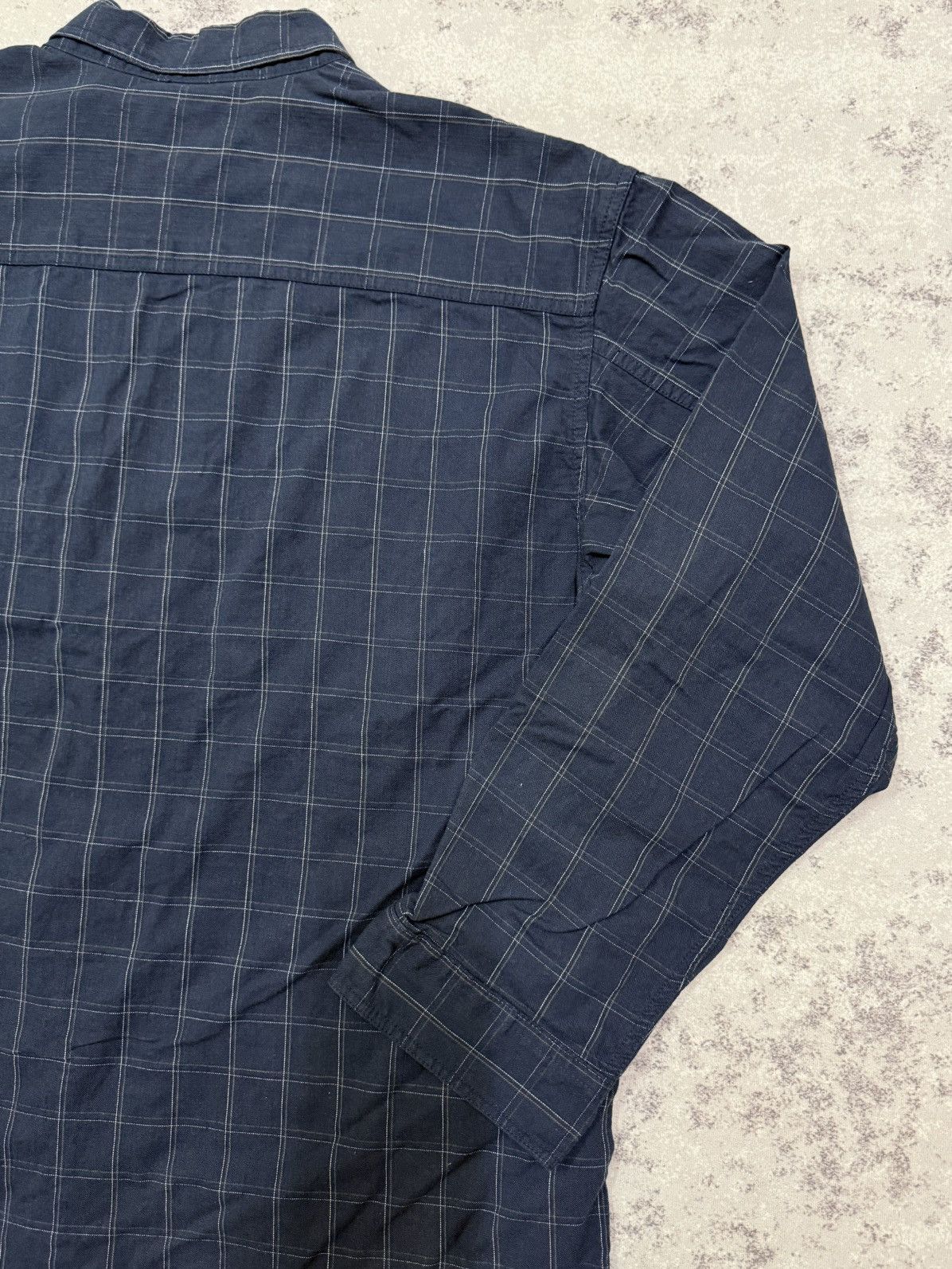 Kansai Yamamoto Kansai Jeans Dark Blue Plaid Zip Up Shirt Size US XXL / EU 58 / 5 - 17 Thumbnail