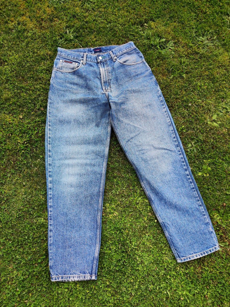Tommy Hilfiger Vintage Tommy Jeans High Waist Blue, Embroidered Logo, 1999 Size US 33 - 2 Thumbnail