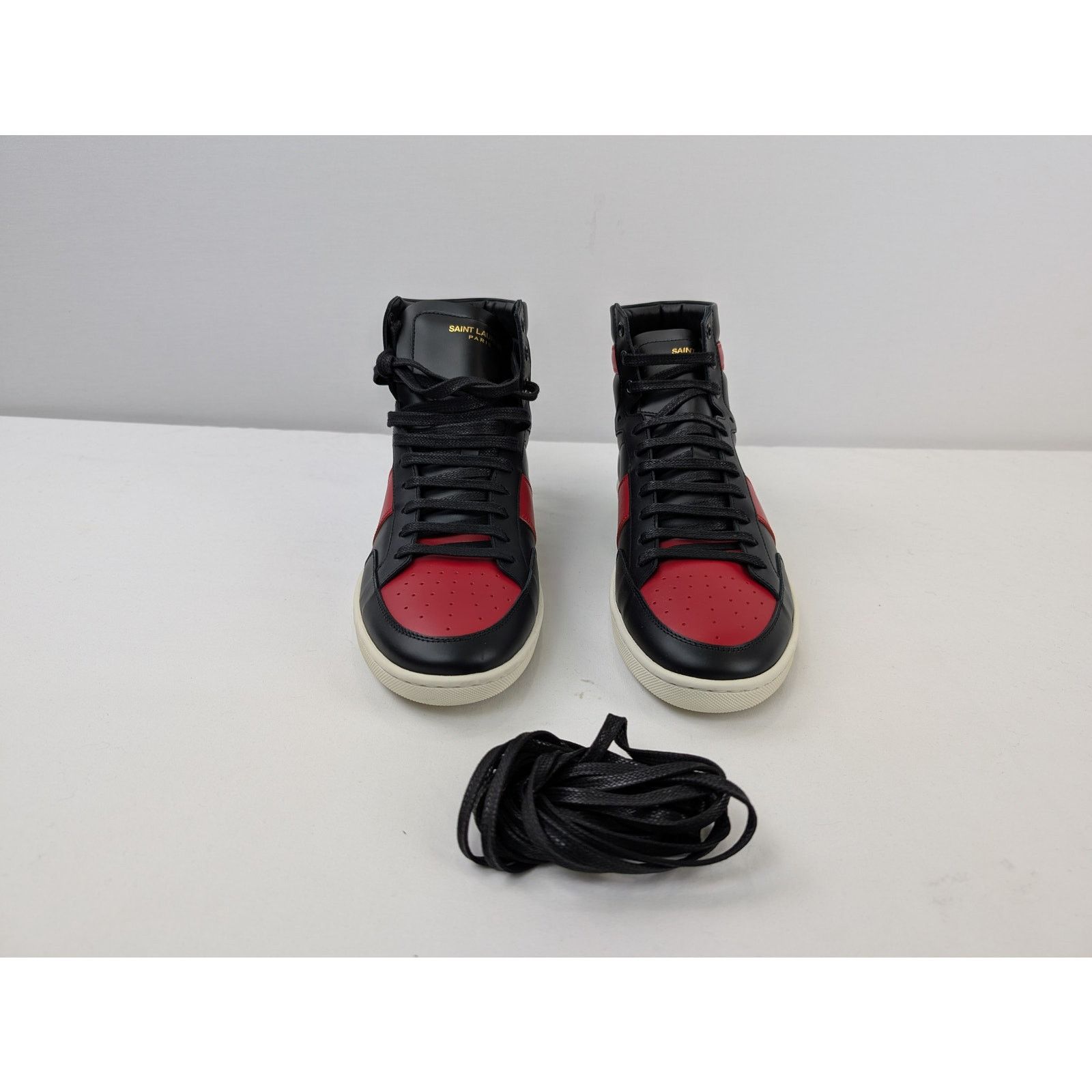 Saint Laurent Paris o1rshd1 Alpha Sigma SL10H Hi Top Sneakers in Red/Black Size US 10 / EU 43 - 9 Thumbnail