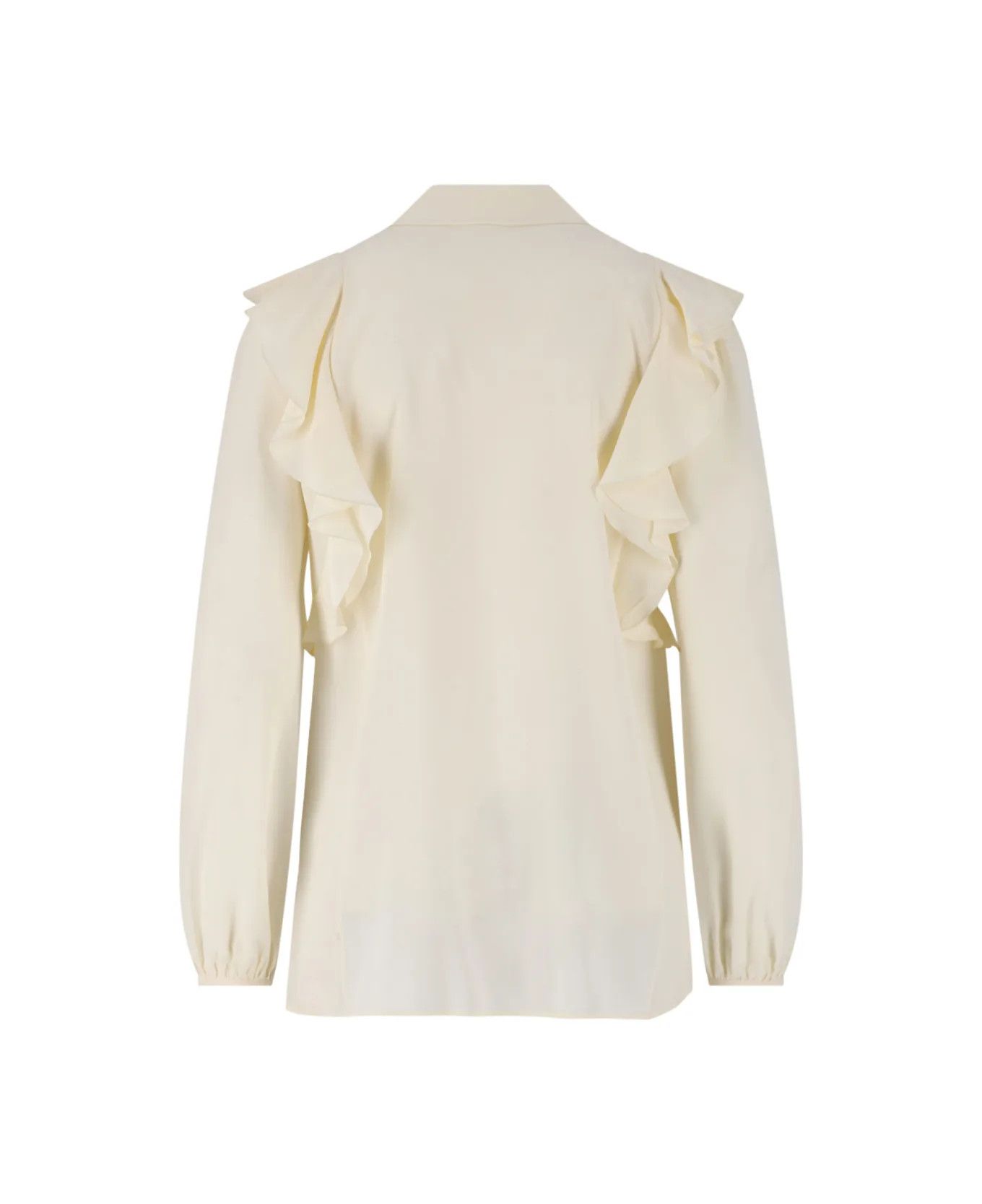 Chloe o1loc1c0625 Ruffled Shirt in Coconut Milk Size S / US 4 / IT 40 - 3 Thumbnail