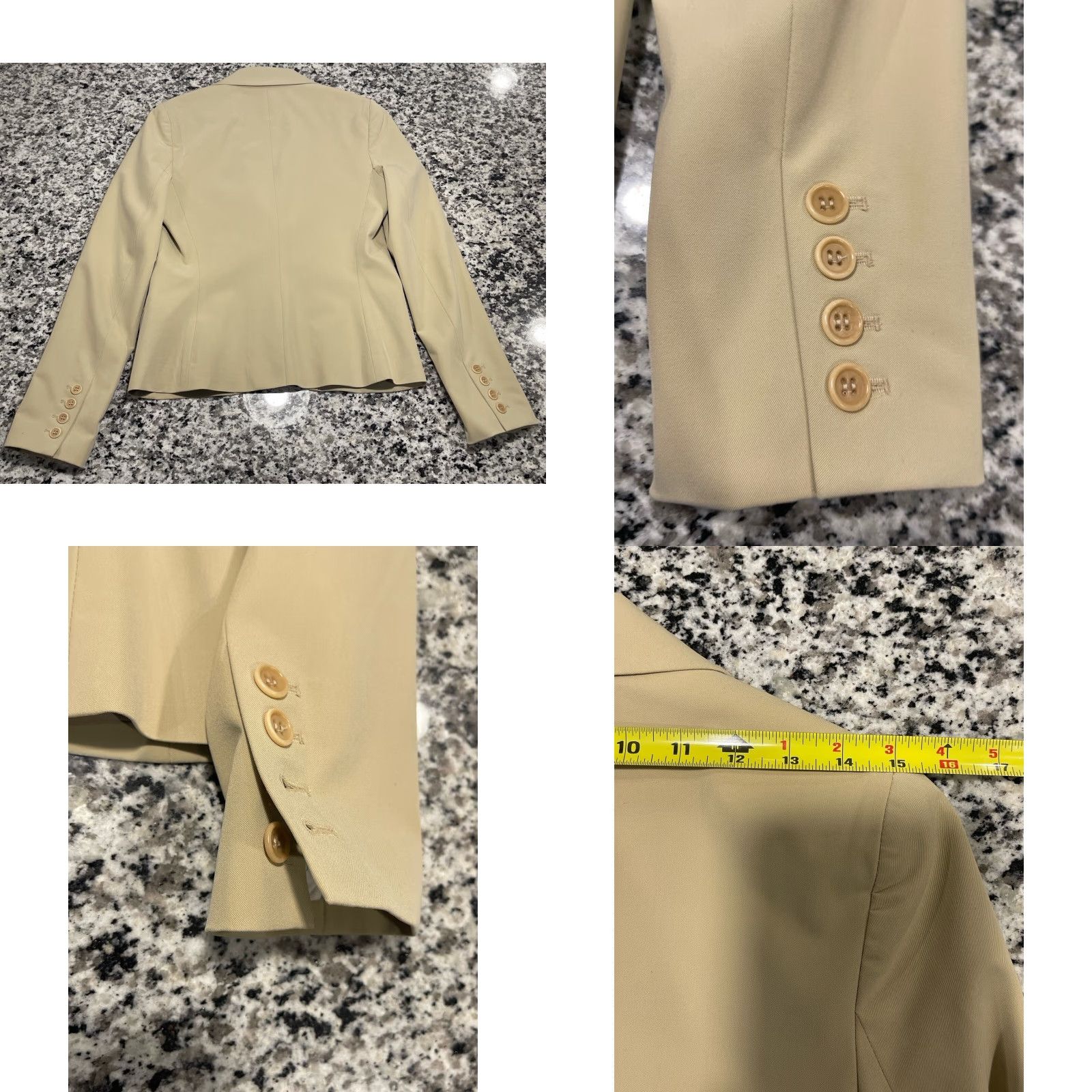 Theory Theory Blazer Women Jacket Blazer Size 6 Tan USA Button Long Sleeve Lined Pockets Classic Fit Casual Workwear US Made Size M / US 6-8 / IT 42-44 - 8 Thumbnail