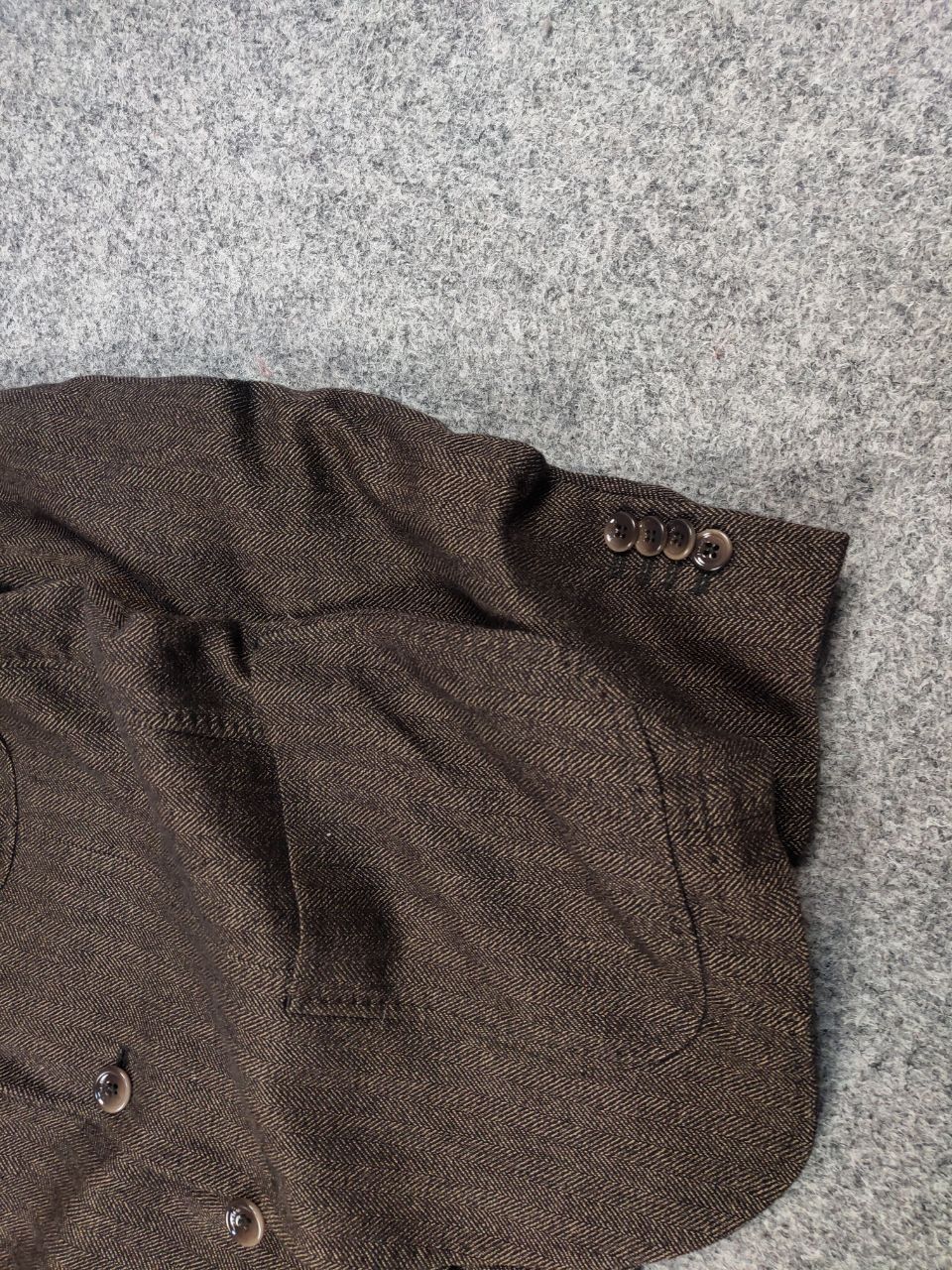 Paoloni Paoloni Design Brown Texture Wool Blend Blazer Jacket Size US M / EU 48-50 / 2 - 5 Thumbnail