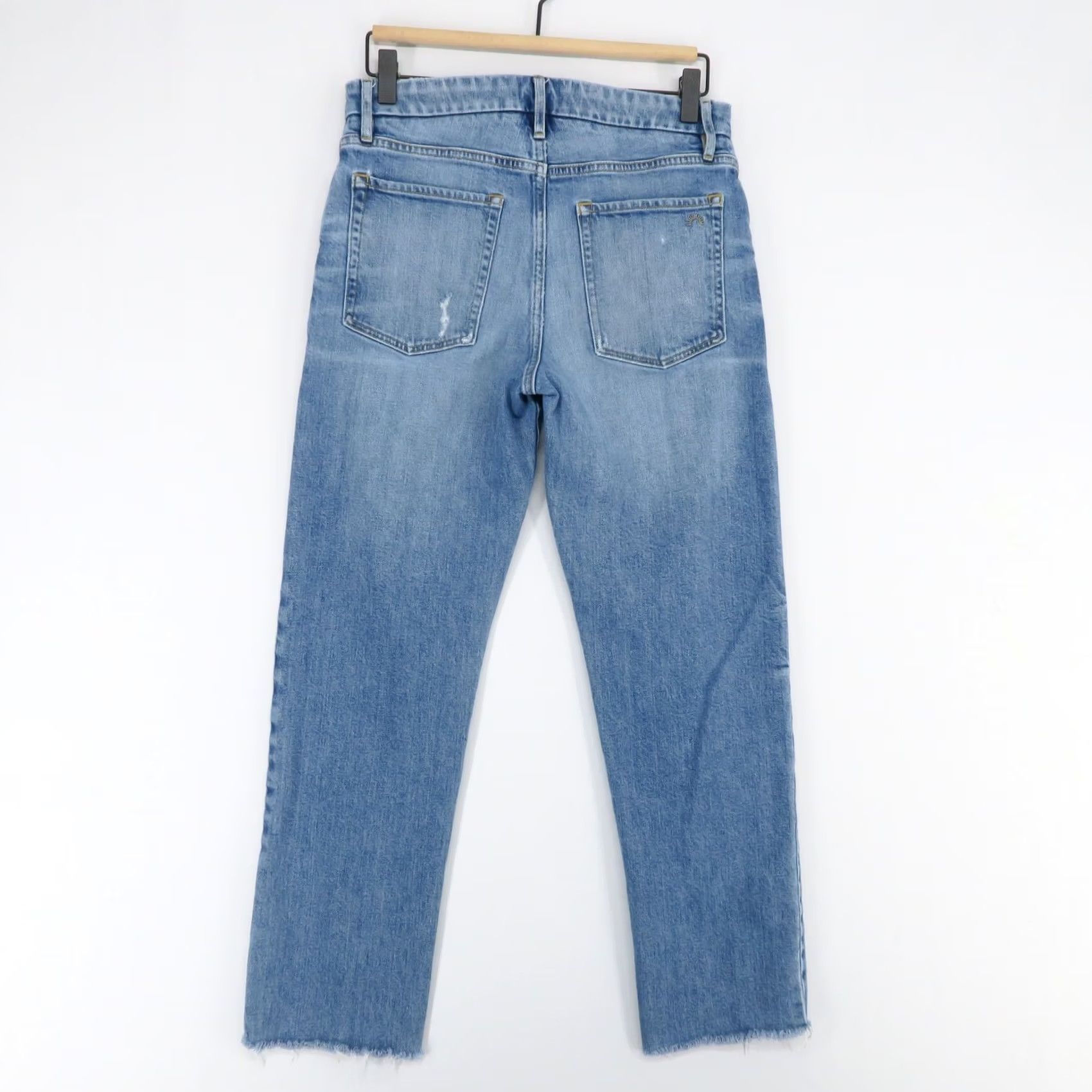 Vintage Porter Blue Jeans Womens 26 Rebel Straight High Rise Stretch Raw Hem Denim Size 26" / US 2 / IT 38 - 3 Thumbnail