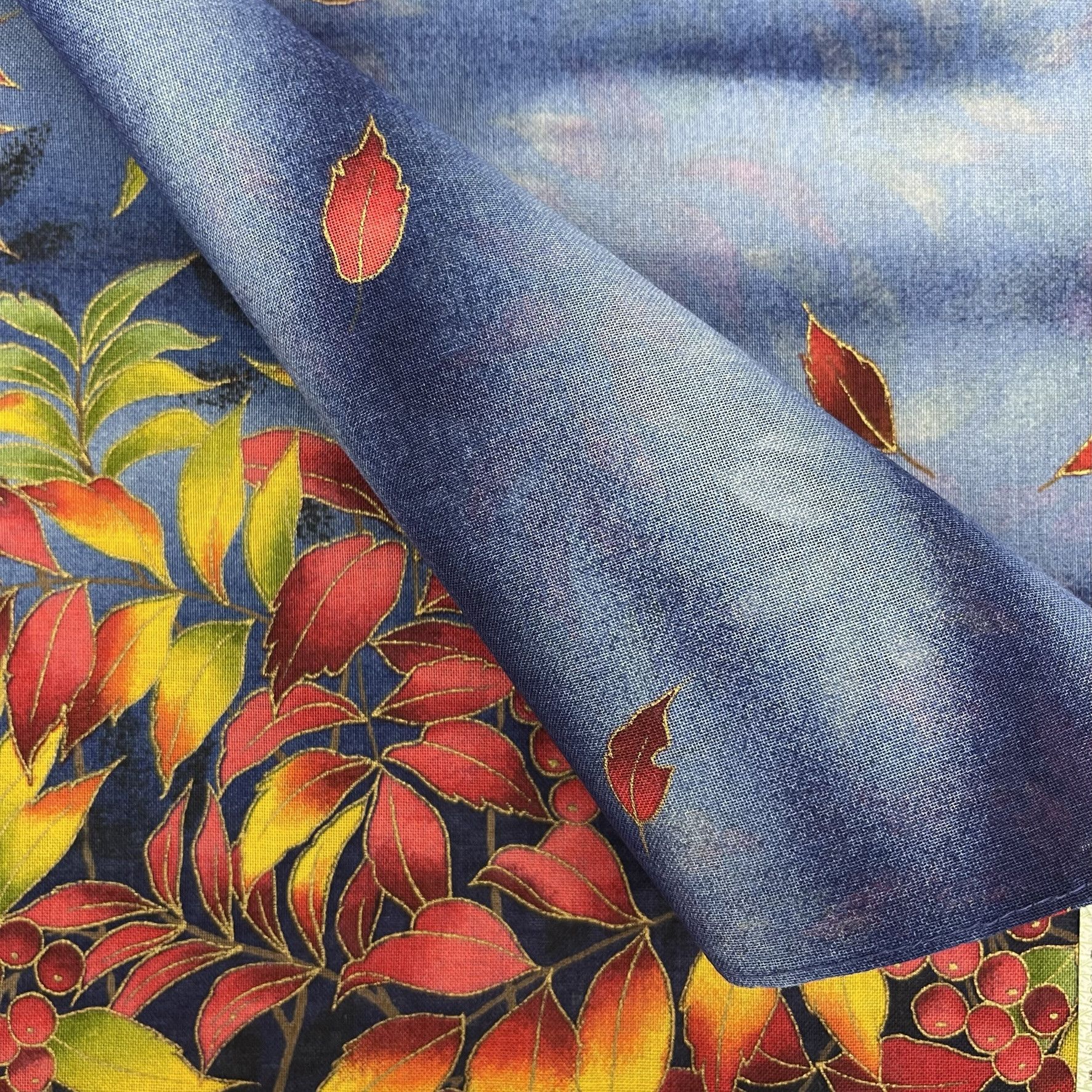 Japanese Brand Vintage Japanese Floral Seasons Handkerchief - 5065 Size ONE SIZE - 7 Thumbnail