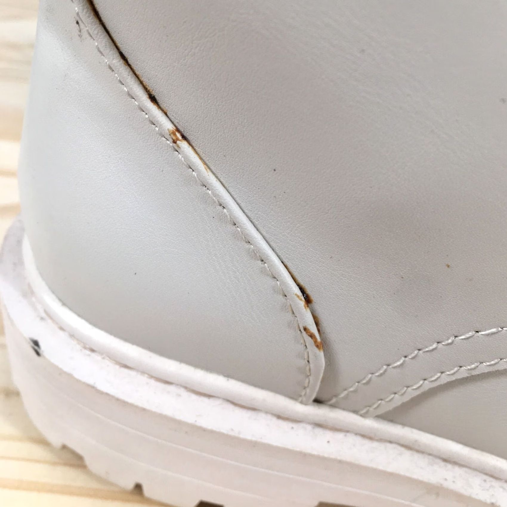 H&M H&M Boots Womens 36 Combat Lace Up Casual Ivory White Faux Leather Ankle Booties Size US 6 / IT 36 - 6 Thumbnail