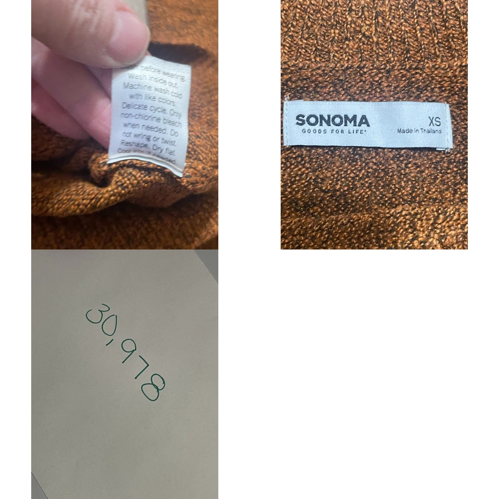 Vintage Sonoma Sweater Women's XS Orange Pullover Crewneck Long Sleeve Size XS / US 0-2 / IT 36-38 - 8 Thumbnail