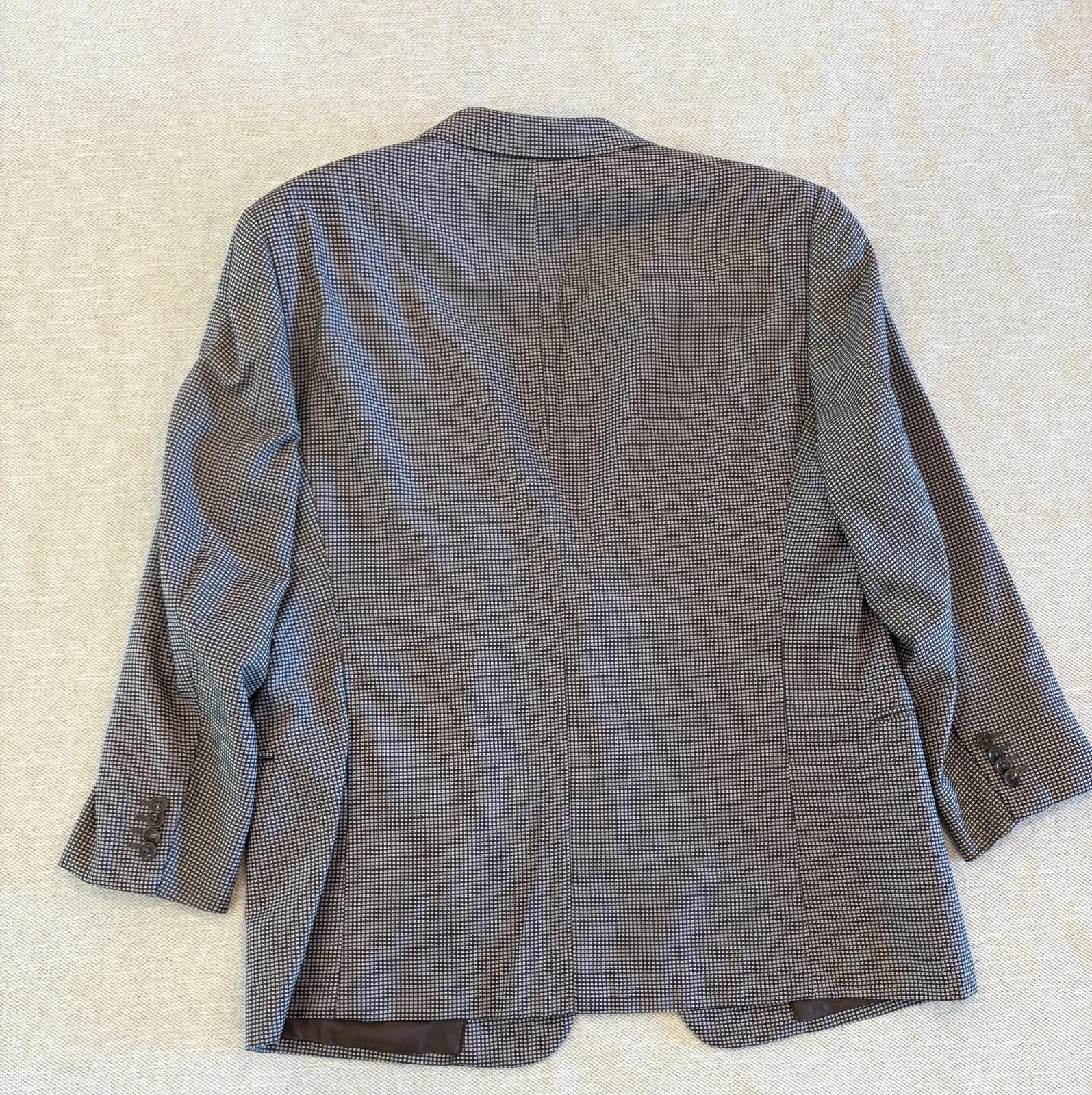 Armani Collezioni Armani Sport Coat 46R Houndstooth 100% Wool Made in Italy Size 46R - 2 Thumbnail