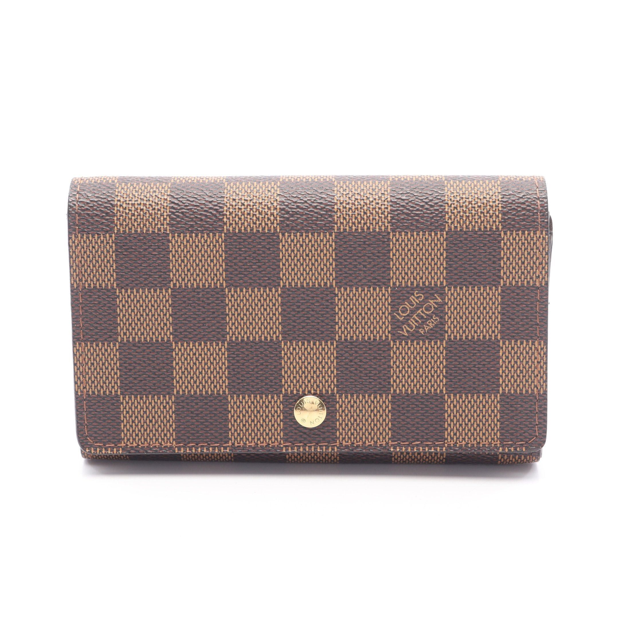 Louis Vuitton Louis Vuitton Porto Monnaie Bie Tresor Damier Ebene Bi-Fold Wallet Leather Brown Size ONE SIZE - 1 Thumbnail