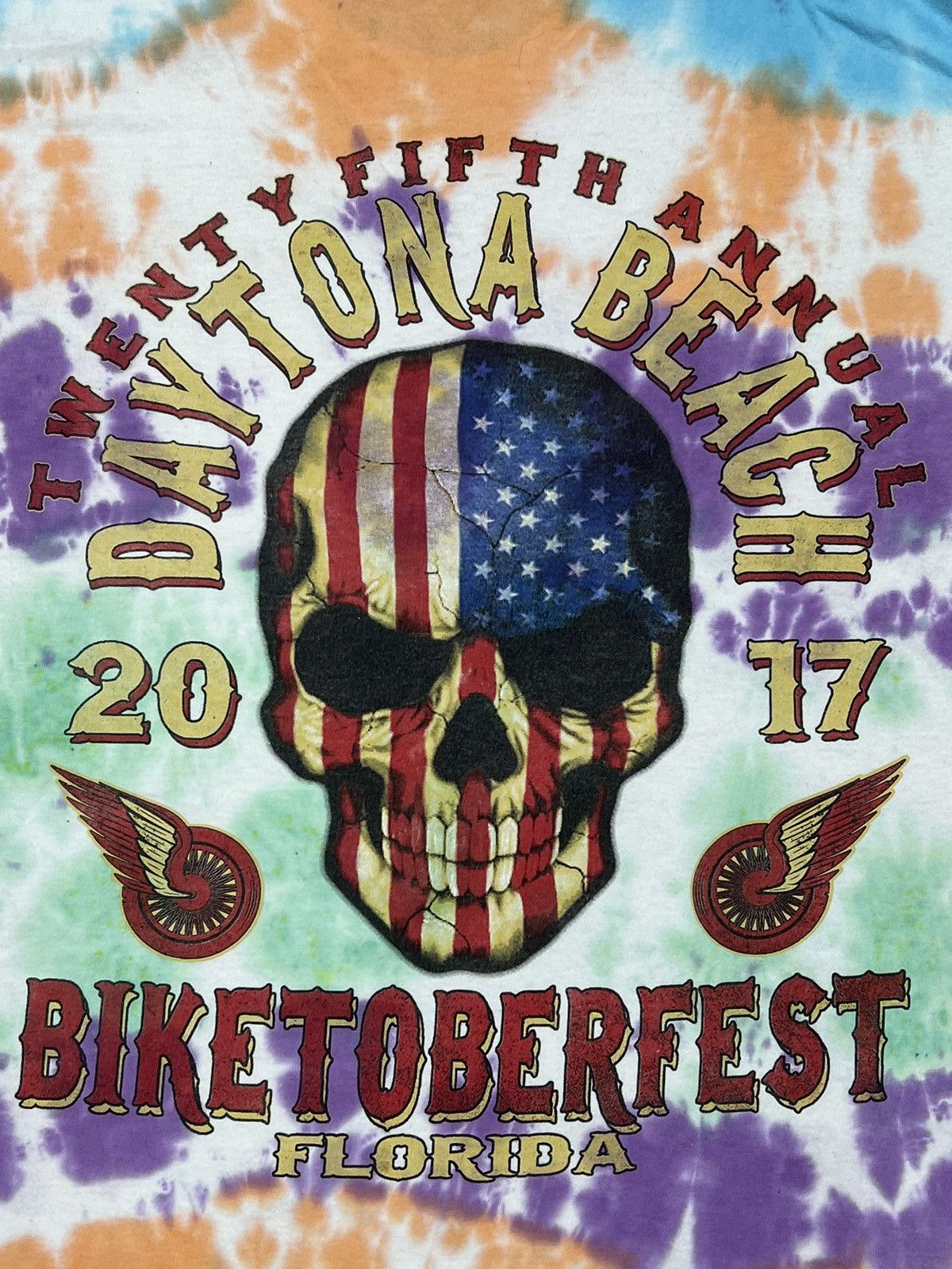 Other 25th Annual Daytona Beach 2017 Biketoberfest Tie Dye Tee Size US XXL / EU 58 / 5 - 2 Thumbnail