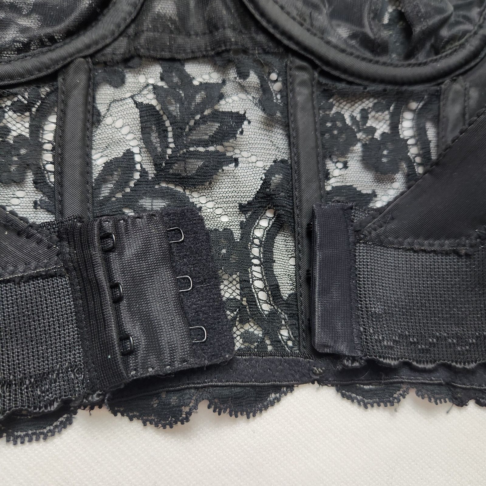 Vintage Vintage Lace Bustier Corset Low Back 34 A Black Lingerie Bra Size S / US 4 / IT 40 - 6 Thumbnail