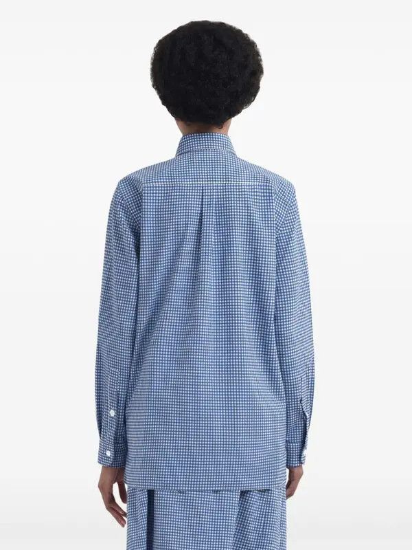 Marni o1w1db10426 Gingham-Check Pleated Shirt in Blue Size L / US 10 / IT 46 - 3 Thumbnail