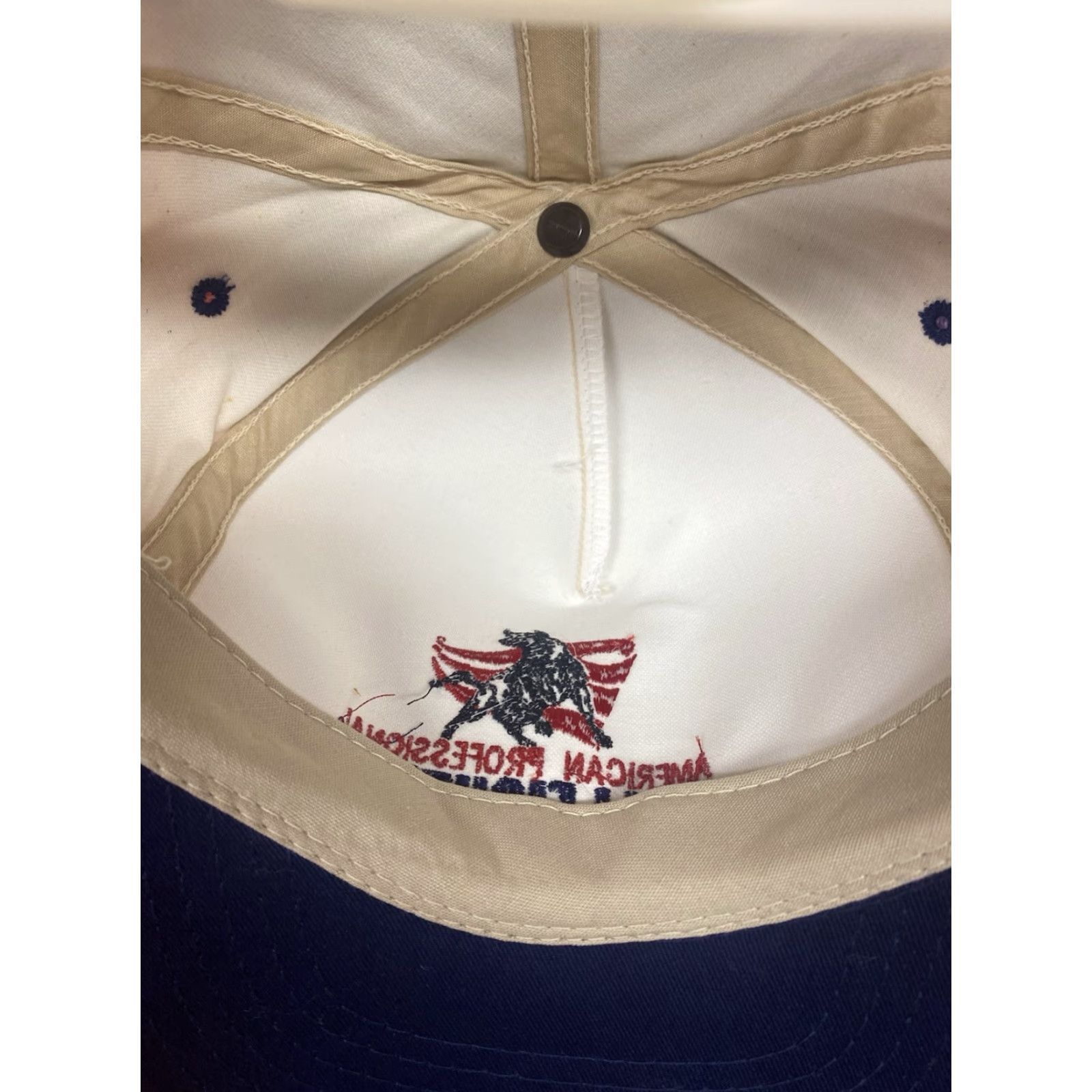 Vintage VINTAGE American Professional Bullfighters Hat Cap Snap Back Embroidered OSFM White, Adjustable, Lightweight, Breathable, Cotton, Western Cowboy Men Size ONE SIZE - 7 Thumbnail