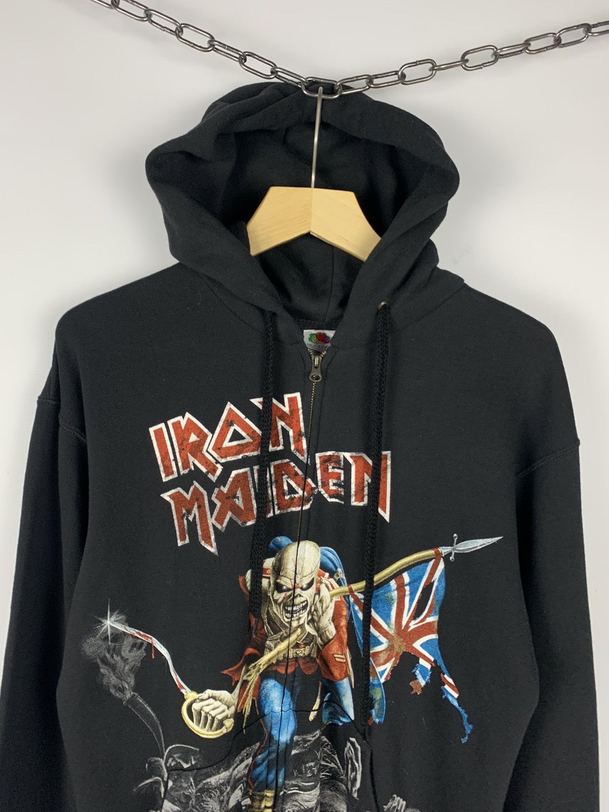 Band Tees Vintage Iron Maiden Rock Band Zip Up Hoodie Y2K Skulls Black Size US M / EU 48-50 / 2 - 2 Thumbnail