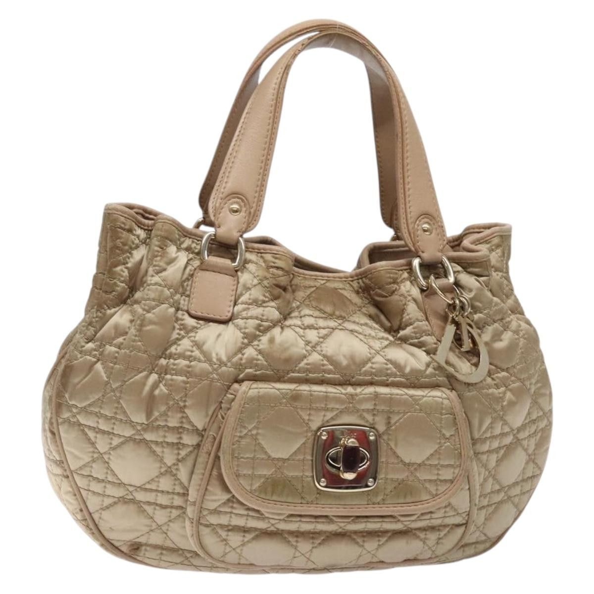 Dior DIOR Canage Hand Bag Nylon Beige Gold Size ONE SIZE - 1 Thumbnail