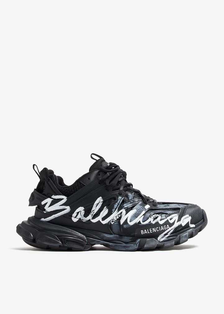 Balenciaga o1s1wg110226 Track Signature Sneakers In Black Size US 5 / EU 37 - 1 Thumbnail
