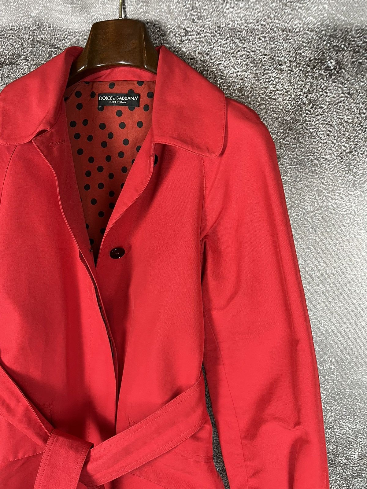 Designer × Dolce & Gabbana Dolce & Gabbana Red Polka dot Trench Coat Made in Italy Size S / US 4 / IT 40 - 3 Thumbnail