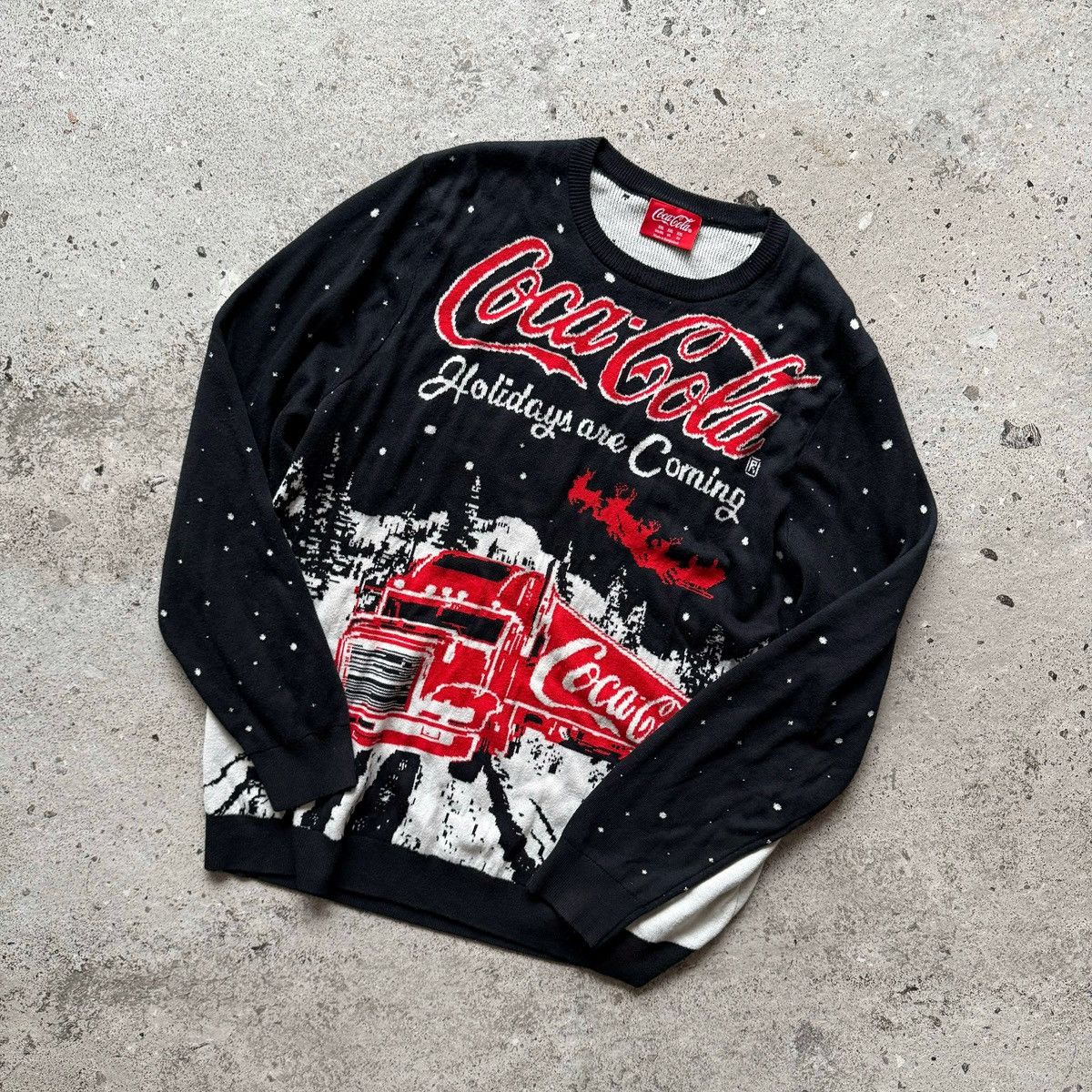 Coca Cola Coca-Cola F&F Mens Black Christmas Truck Knit Sweater Size US XXL / EU 58 / 5 - 3 Thumbnail