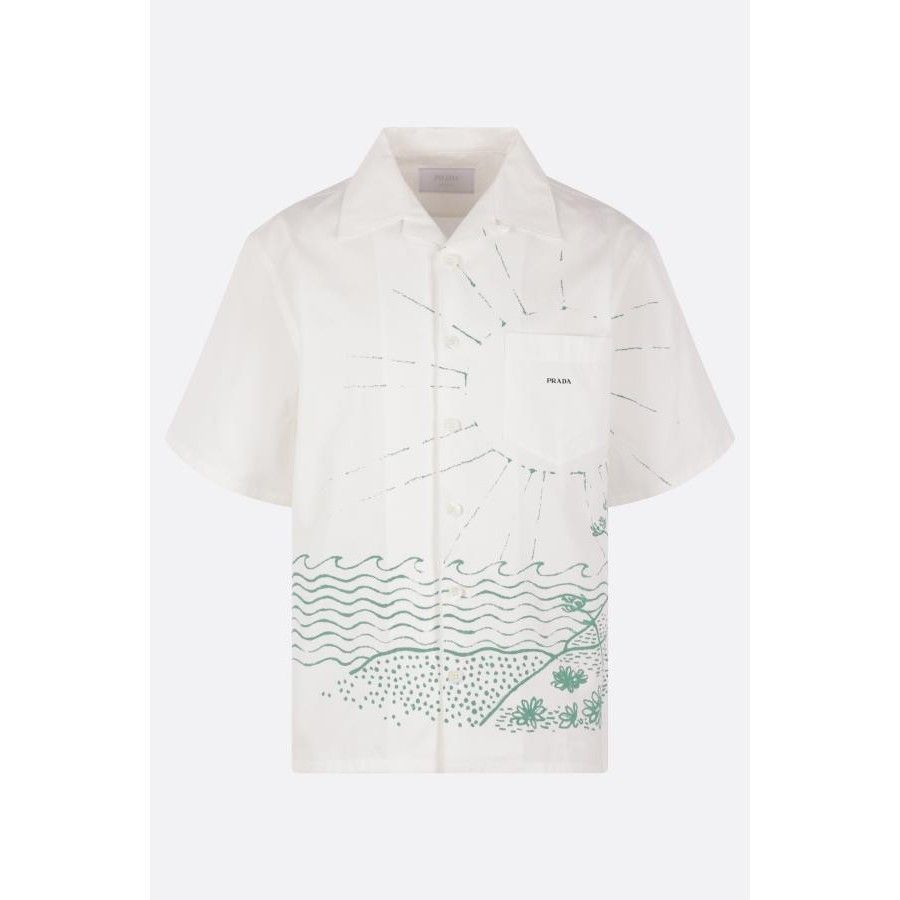 Prada PRADA Bowling White Poplin Shirt New & Authentic (Men's size Size US M / EU 48-50 / 2 - 1 Thumbnail