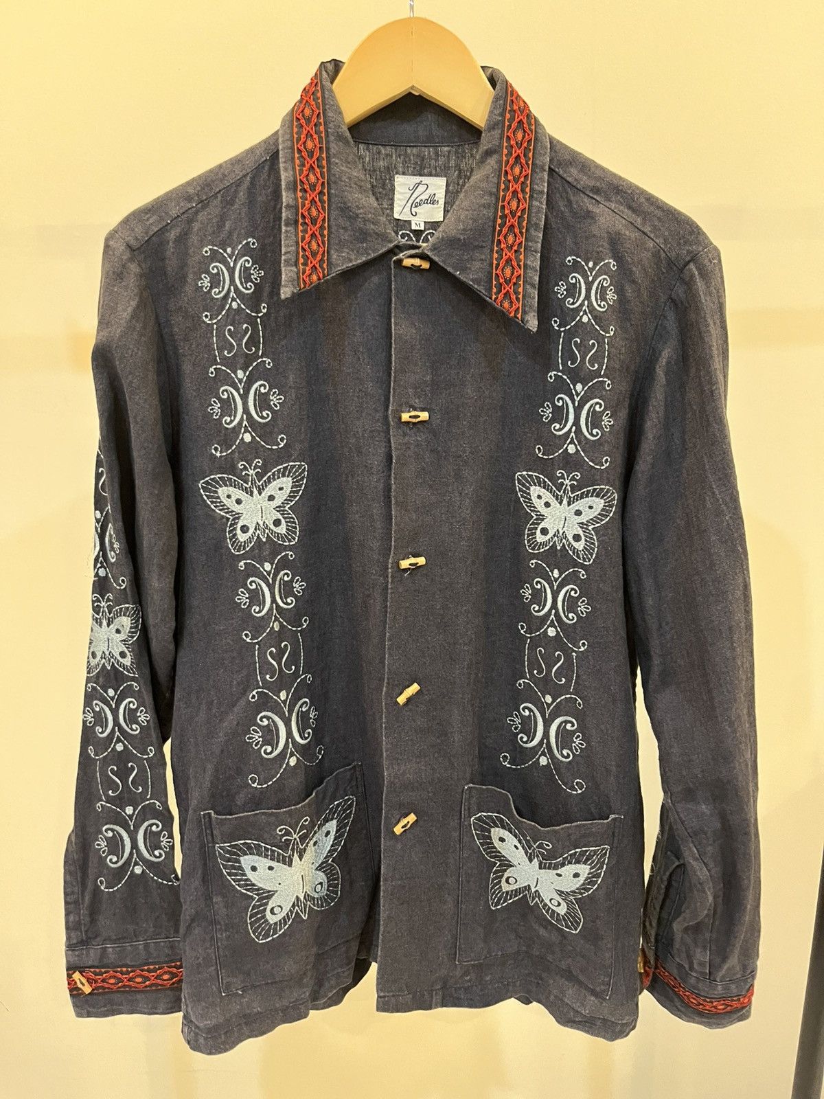 Needles Butterfly Embroidery Linen Shirt Size US M / EU 48-50 / 2 - 1 Thumbnail